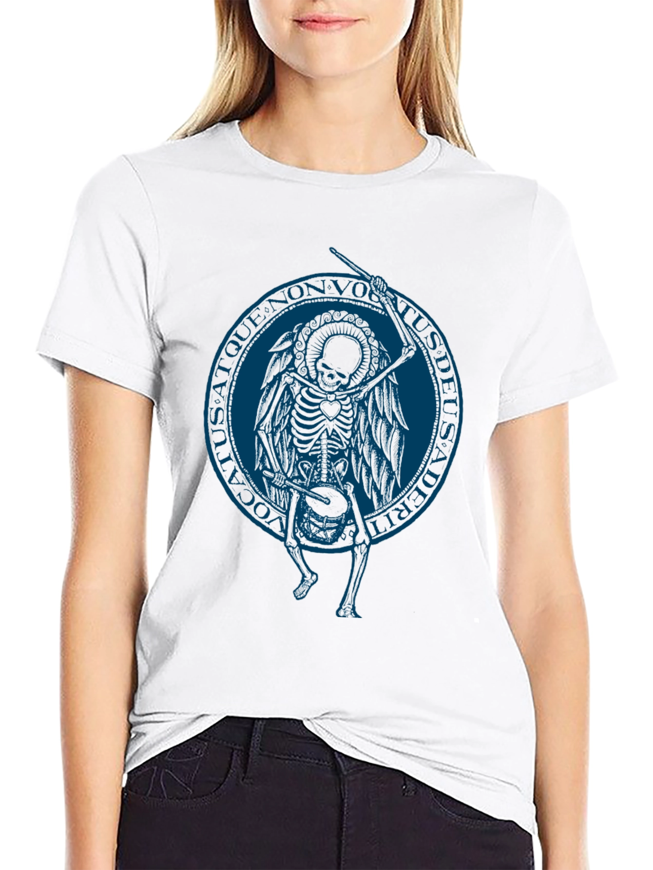 Skeleton Angel Graphic Tee - Black T-Shirt