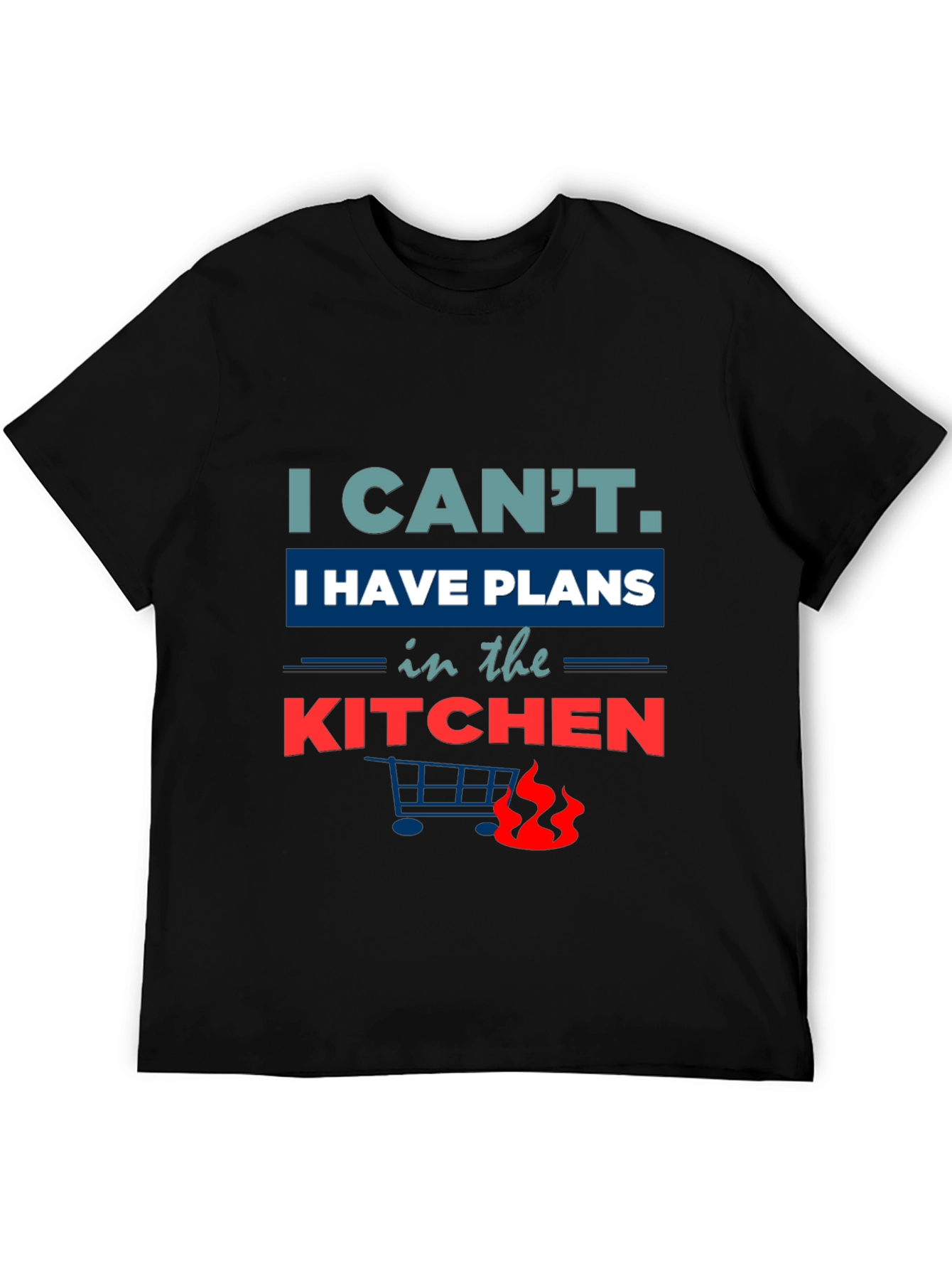 Funny Kitchen Plans Graphic Tee - Black