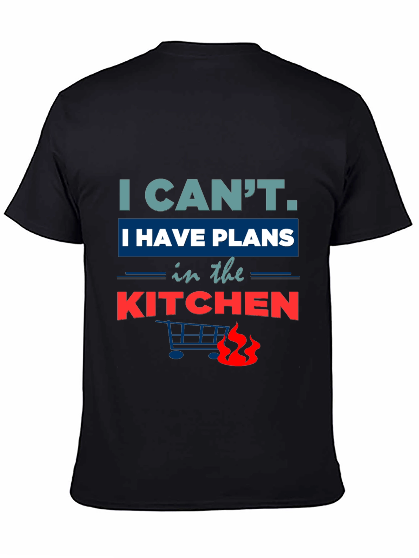 Funny Kitchen Plans Graphic Tee - Black