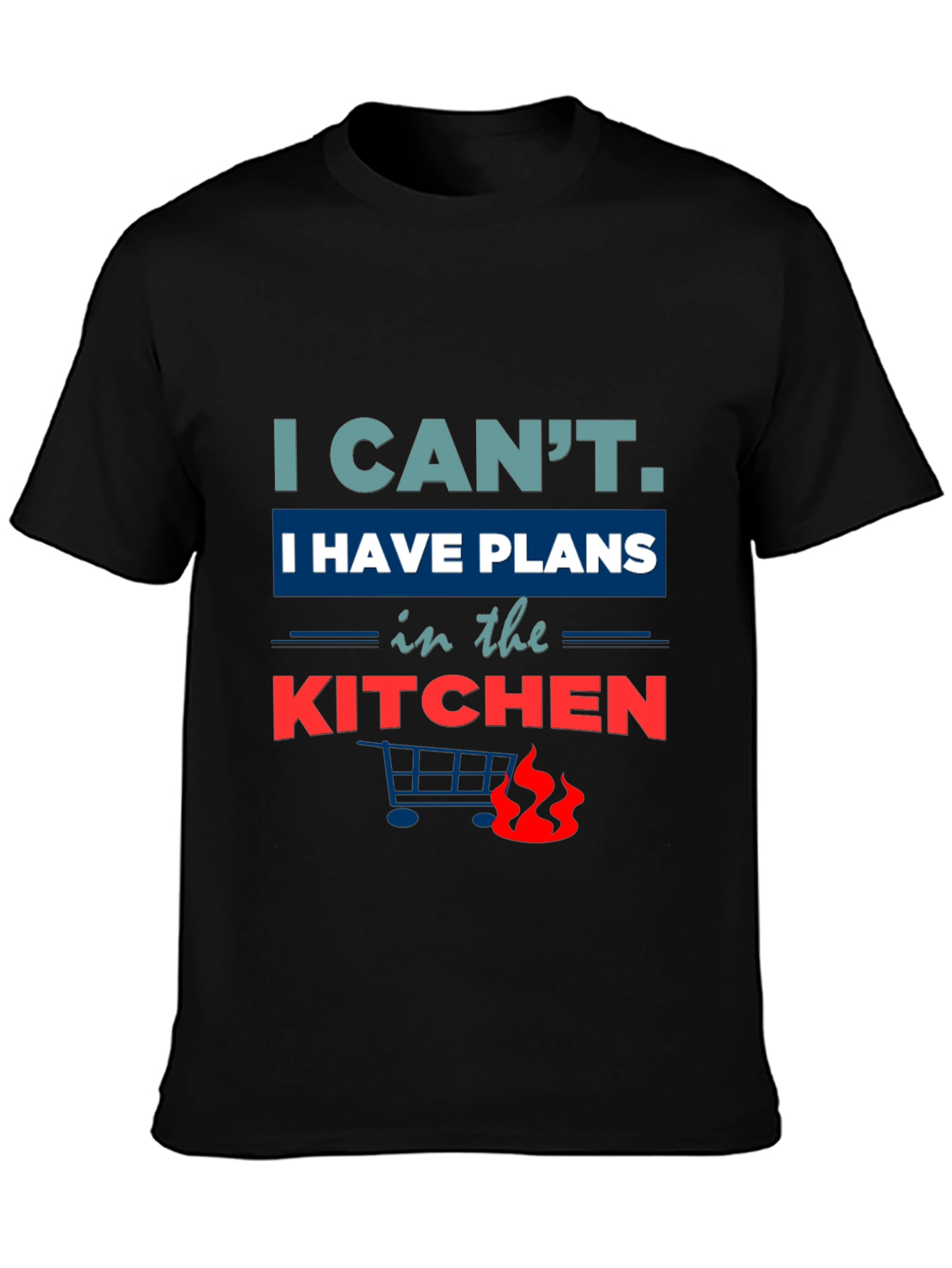 Funny Kitchen Plans Graphic Tee - Black