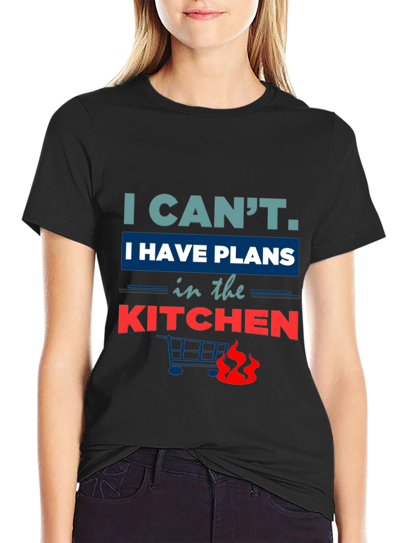 Funny Kitchen Plans Graphic Tee - Black