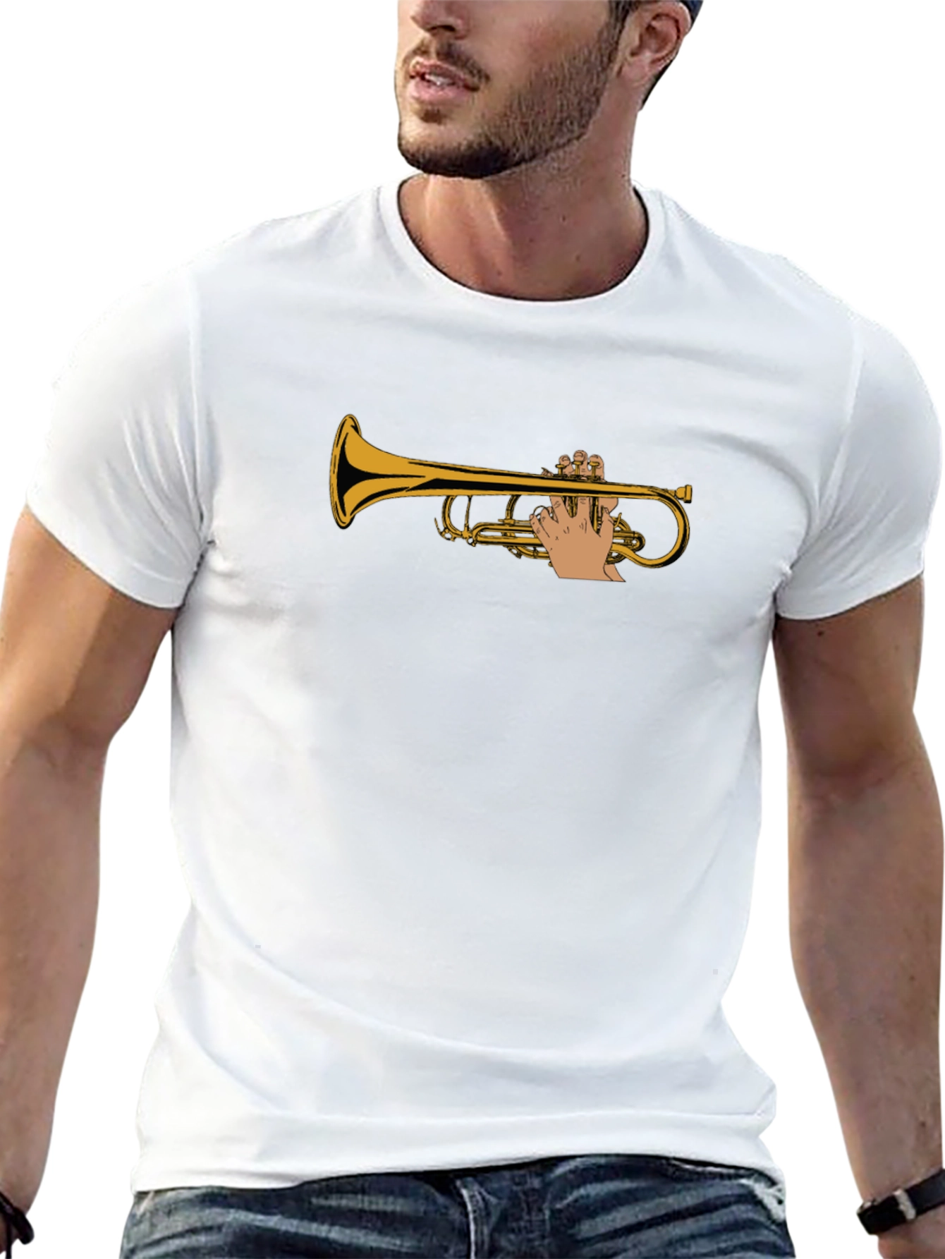Trumpet Player Black T-Shirt