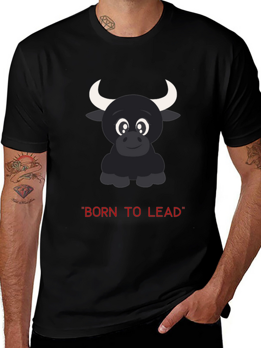 Born to Lead: Bull Graphic Black T-Shirt