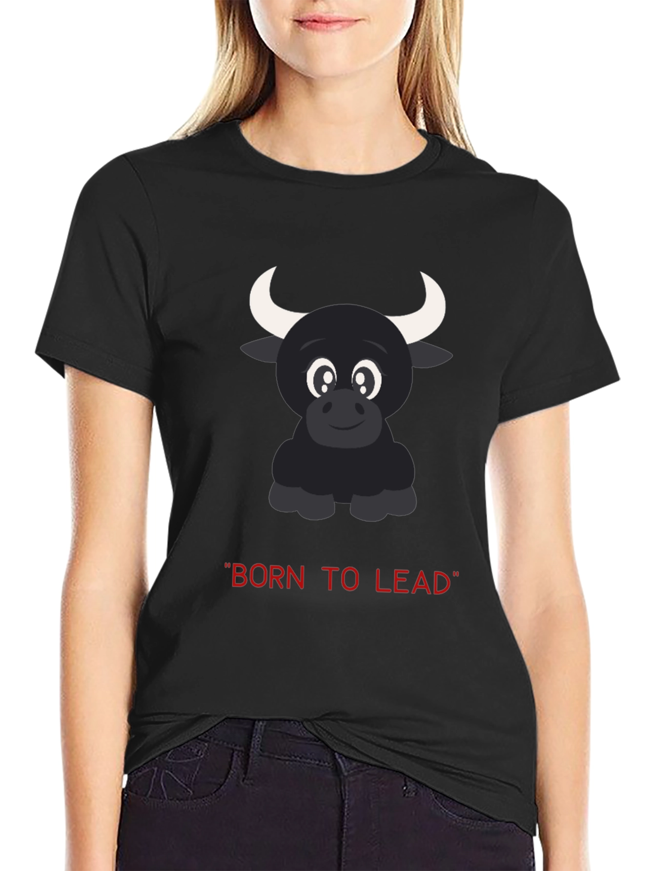 Born to Lead: Bull Graphic Black T-Shirt