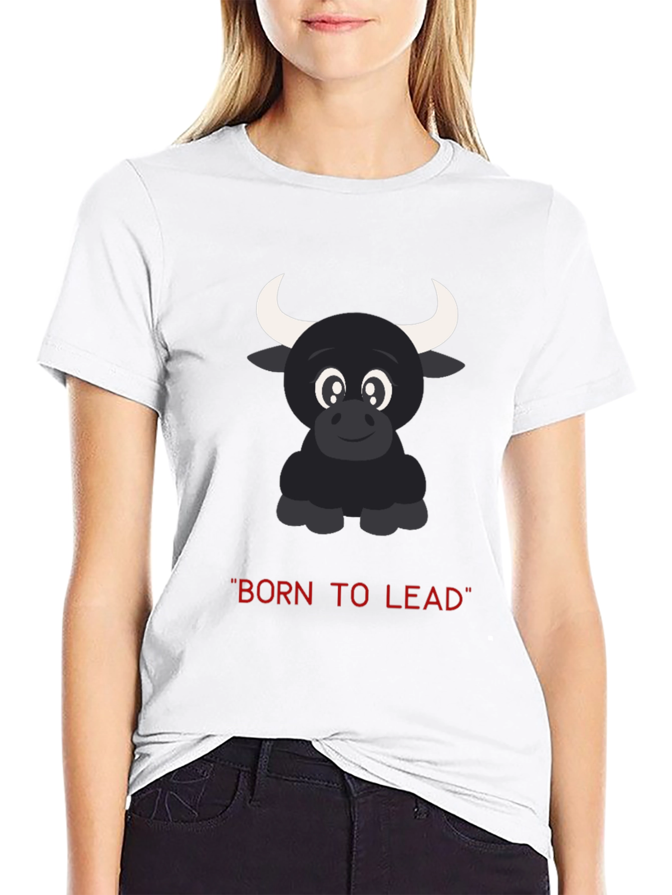 Born to Lead: Bull Graphic Black T-Shirt