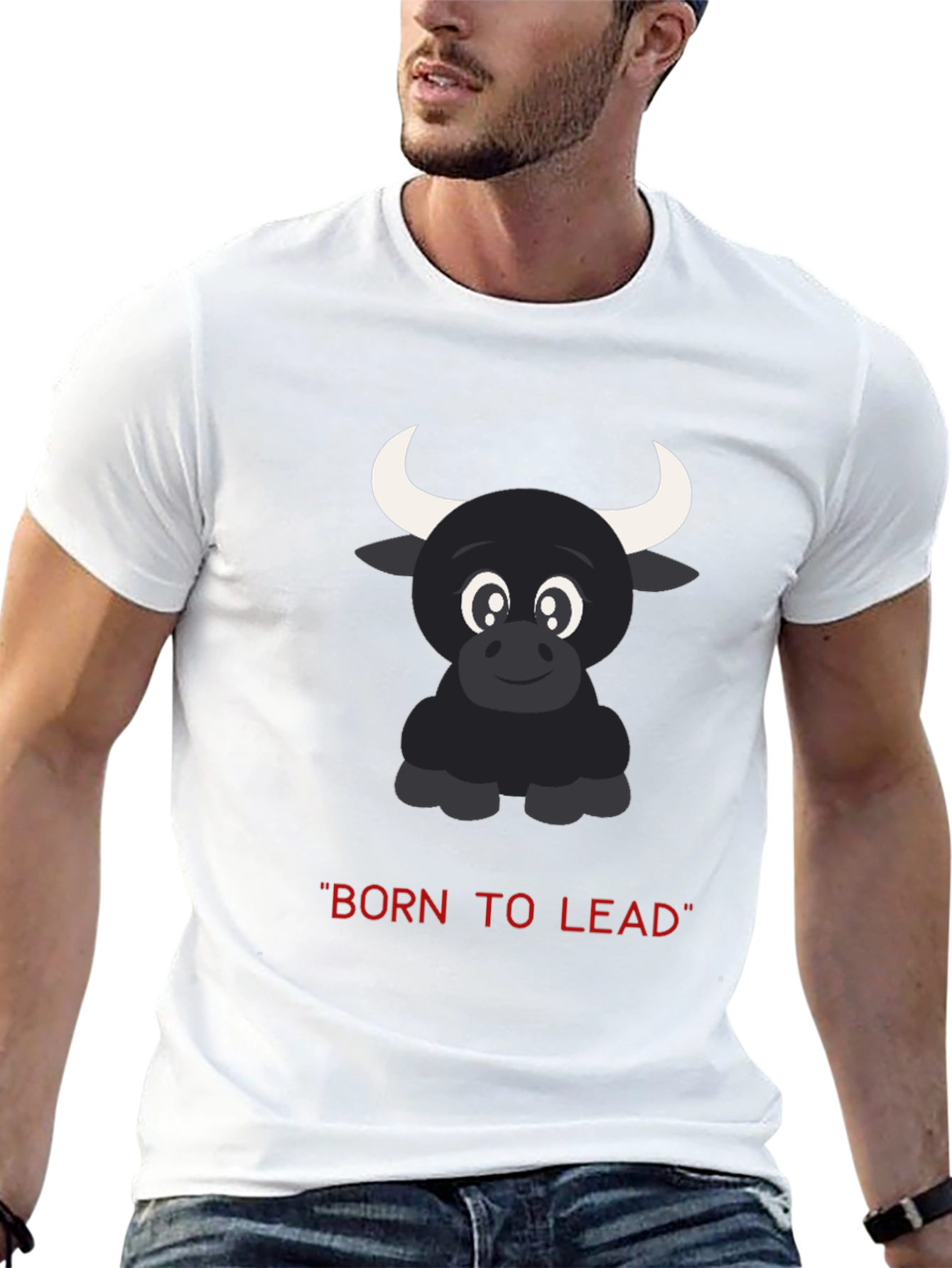 Born to Lead: Bull Graphic Black T-Shirt