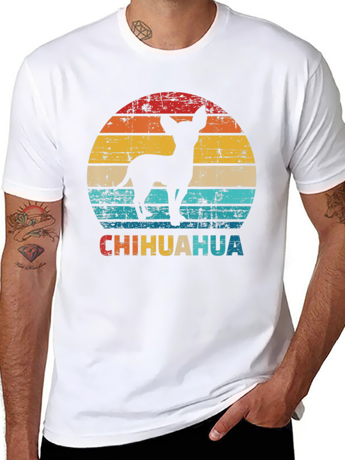 Retro Chihuahua Silhouette Graphic T-Shirt