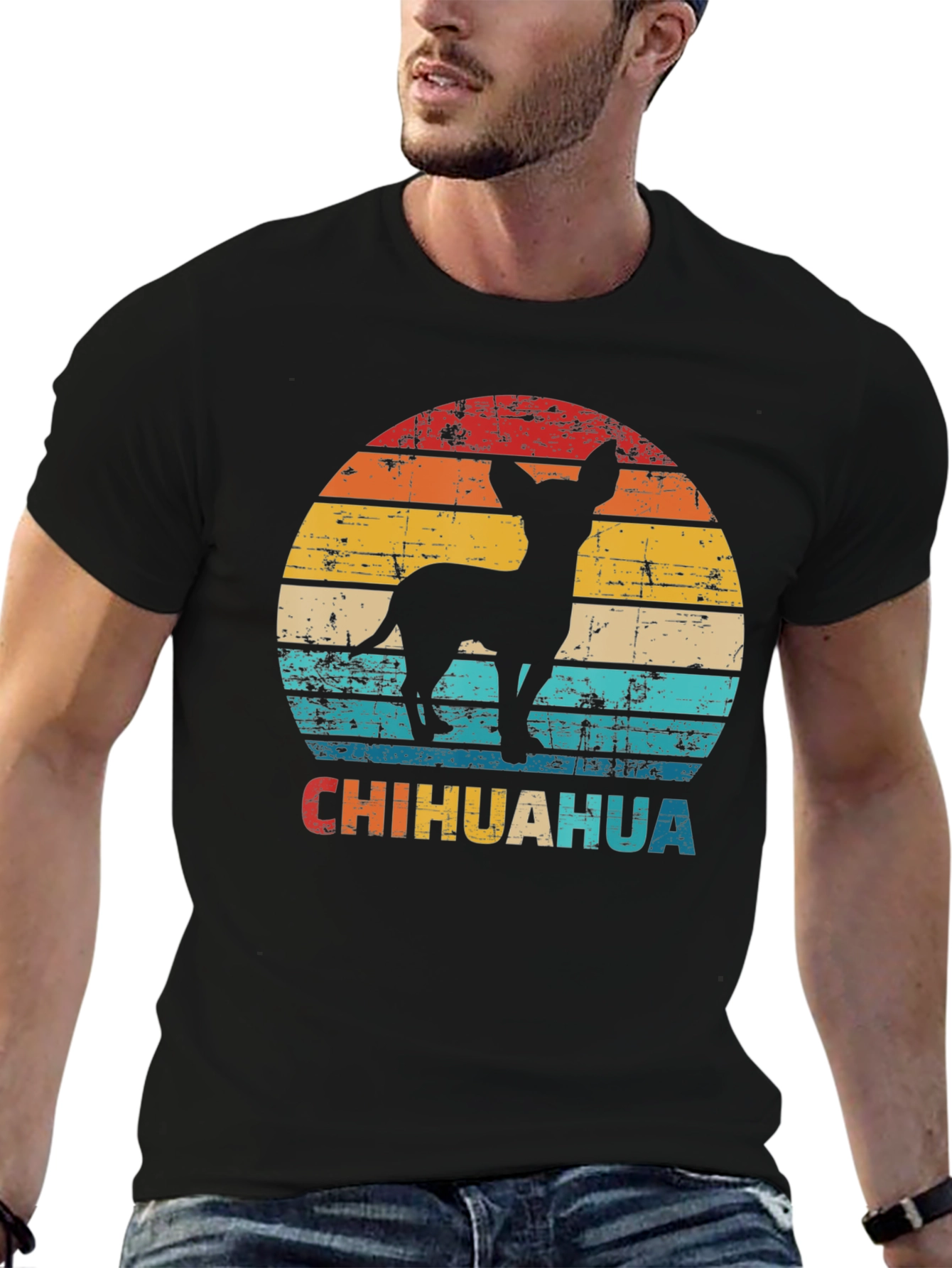 Retro Chihuahua Silhouette Graphic T-Shirt