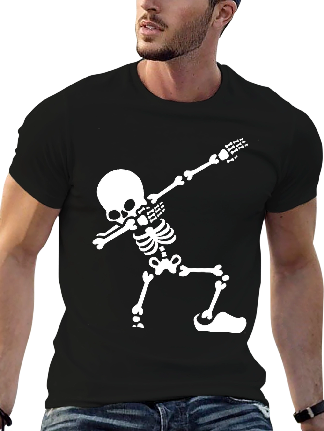 Skeleton Dabbing Graphic Tee - Black T-Shirt