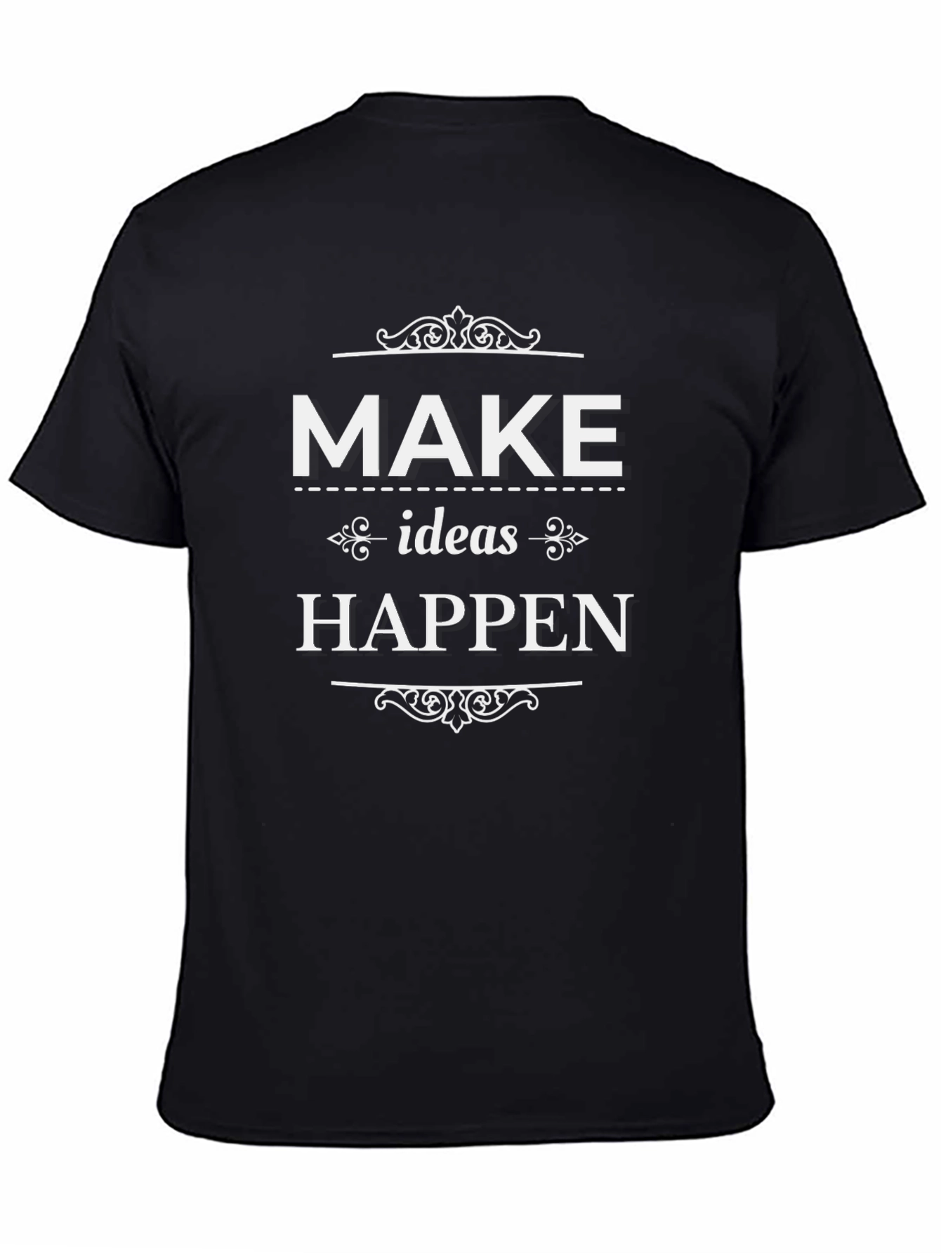Make Ideas Happen Graphic Tee - Black Cotton T-Shirt