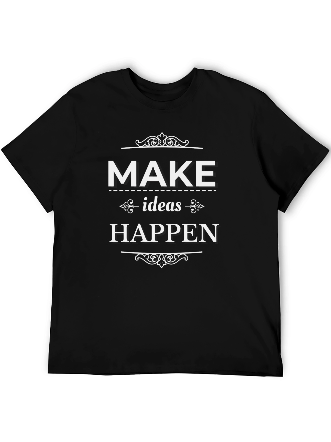 Make Ideas Happen Graphic Tee - Black Cotton T-Shirt