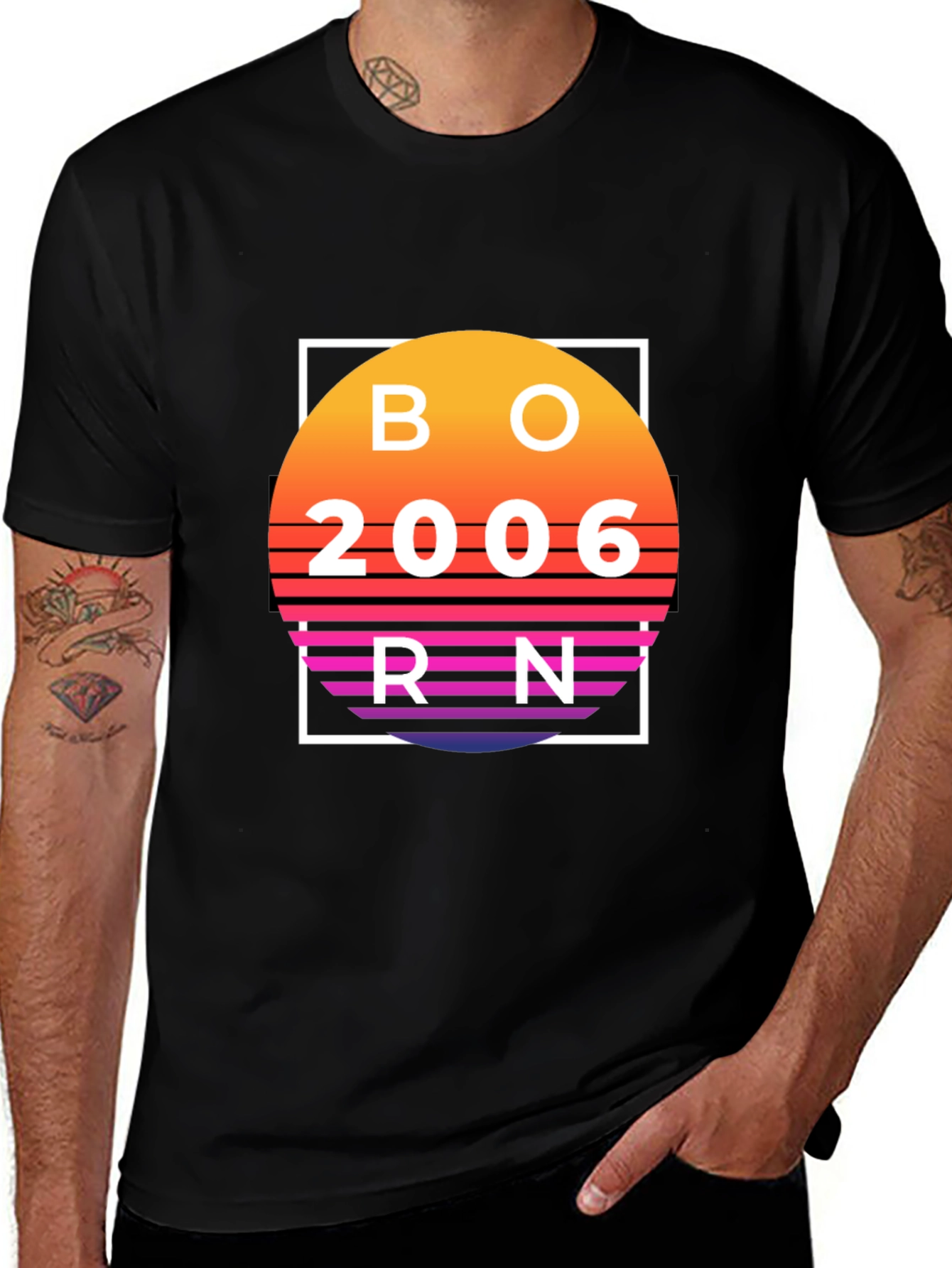 Born in 2006 Retro Sunset T-Shirt