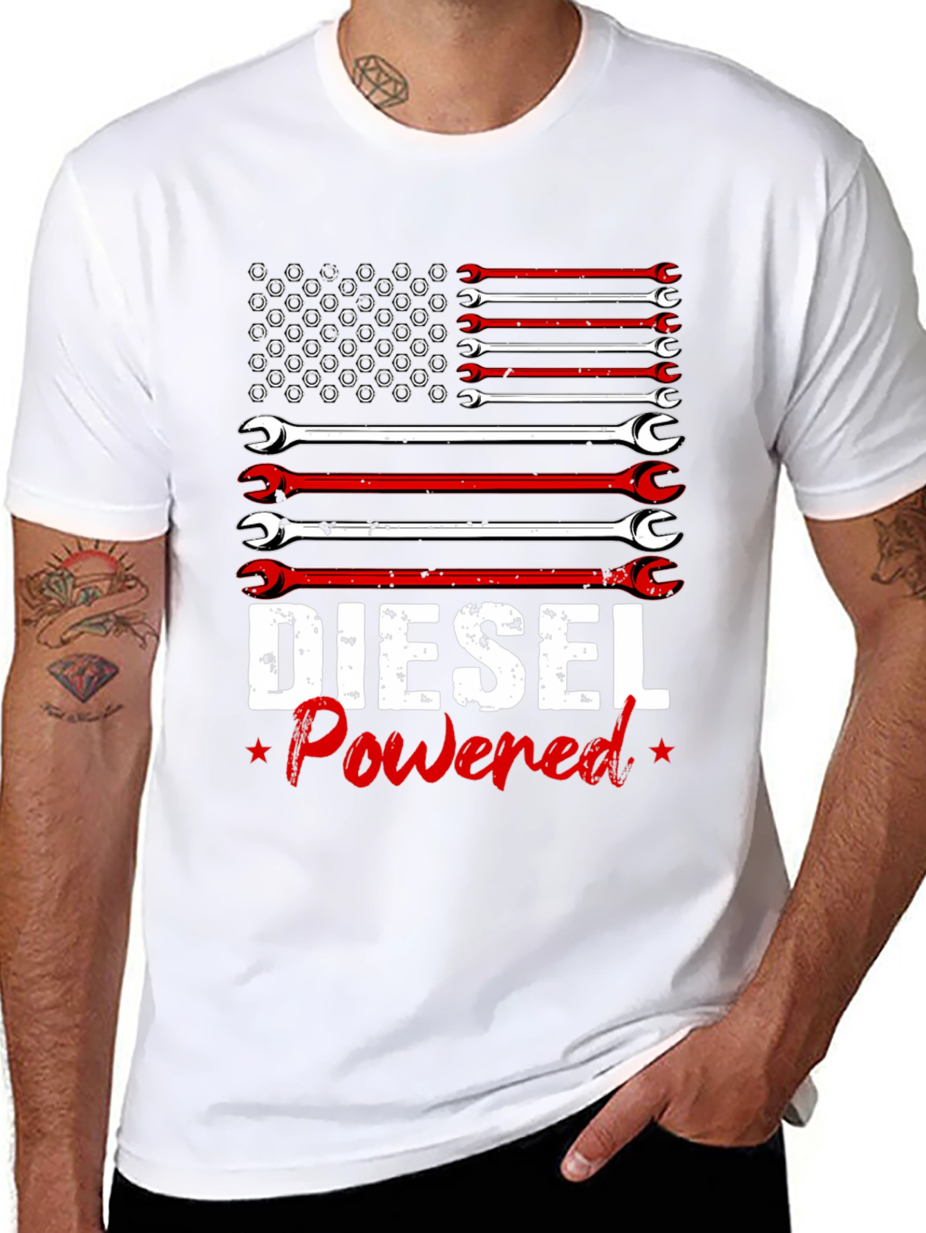 Diesel Powered Wrench Flag Graphic Tee