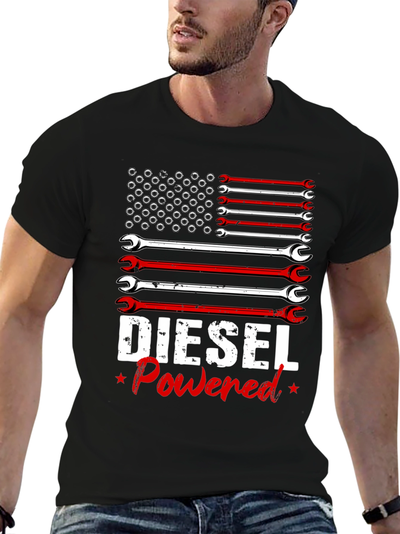 Diesel Powered Wrench Flag Graphic Tee