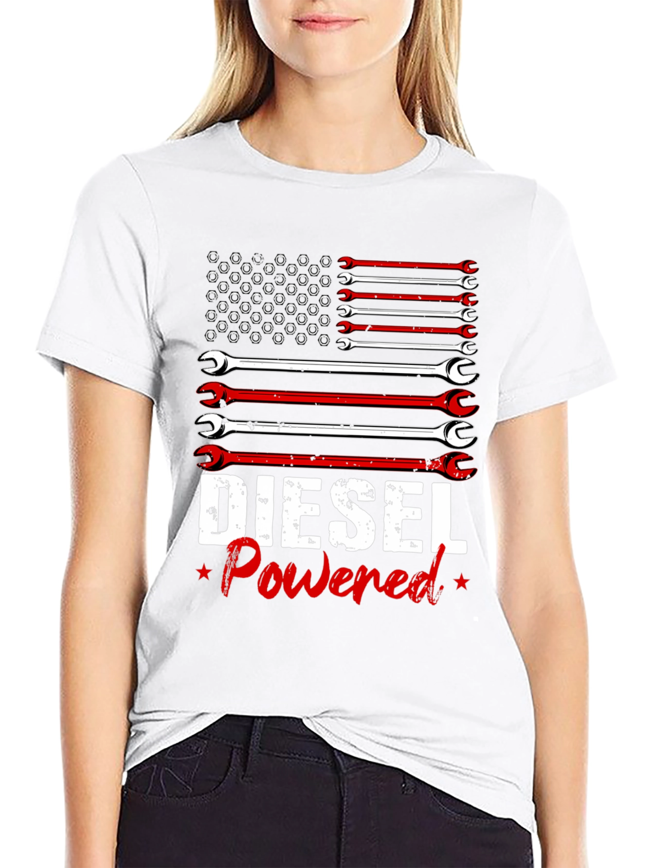 Diesel Powered Wrench Flag Graphic Tee