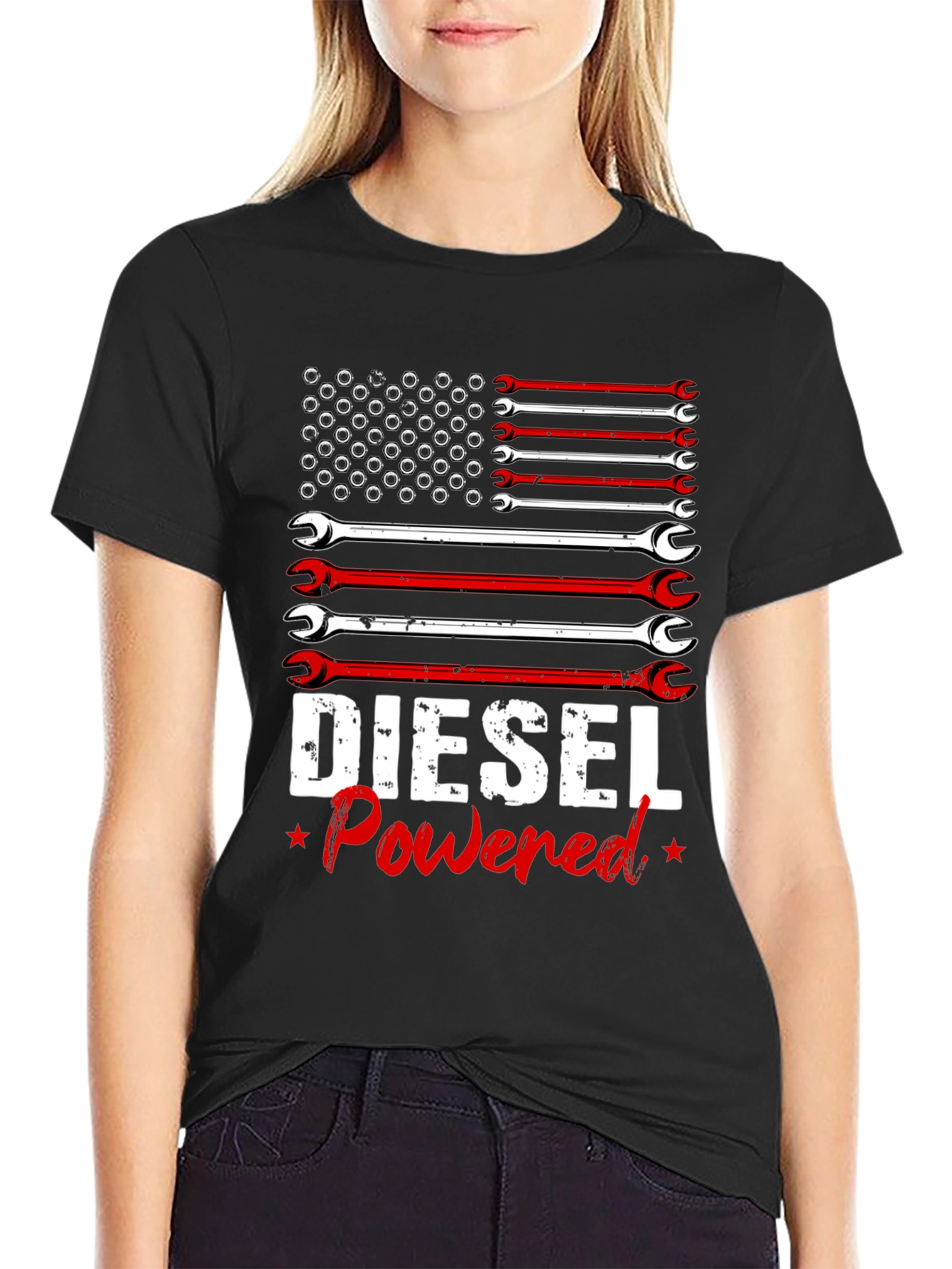 Diesel Powered Wrench Flag Graphic Tee