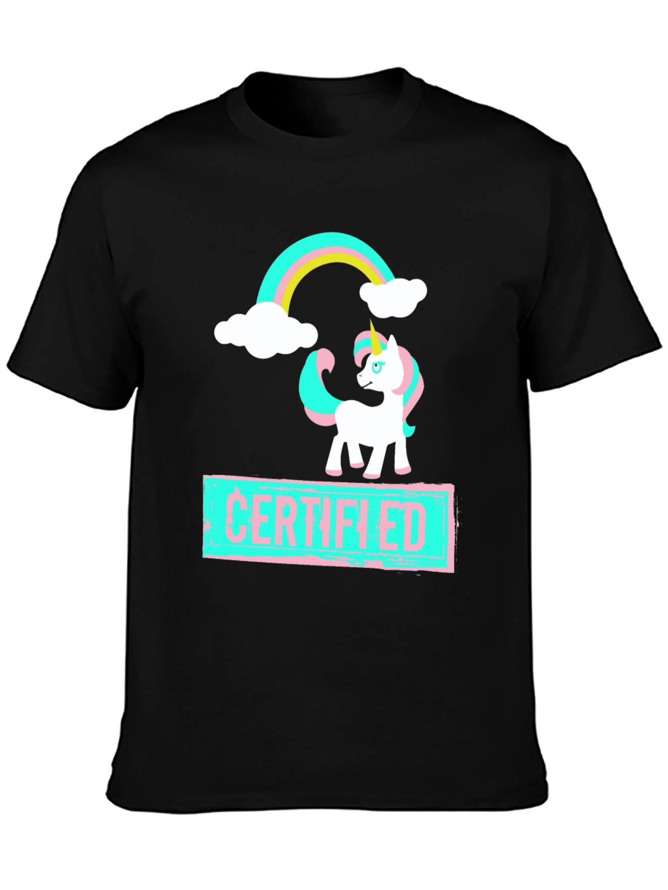Unicorn Certified T-Shirt Black Cotton