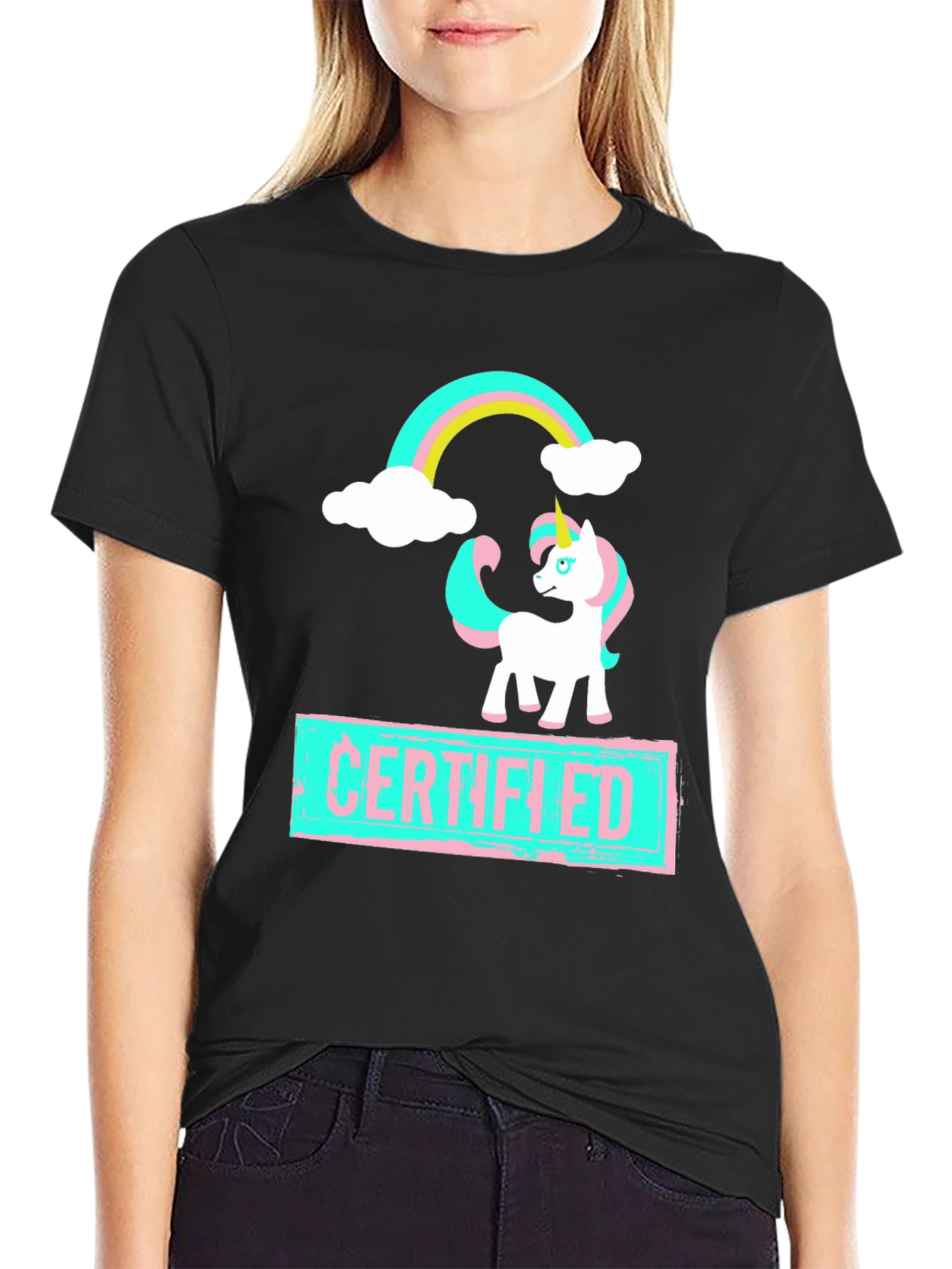 Unicorn Certified T-Shirt Black Cotton