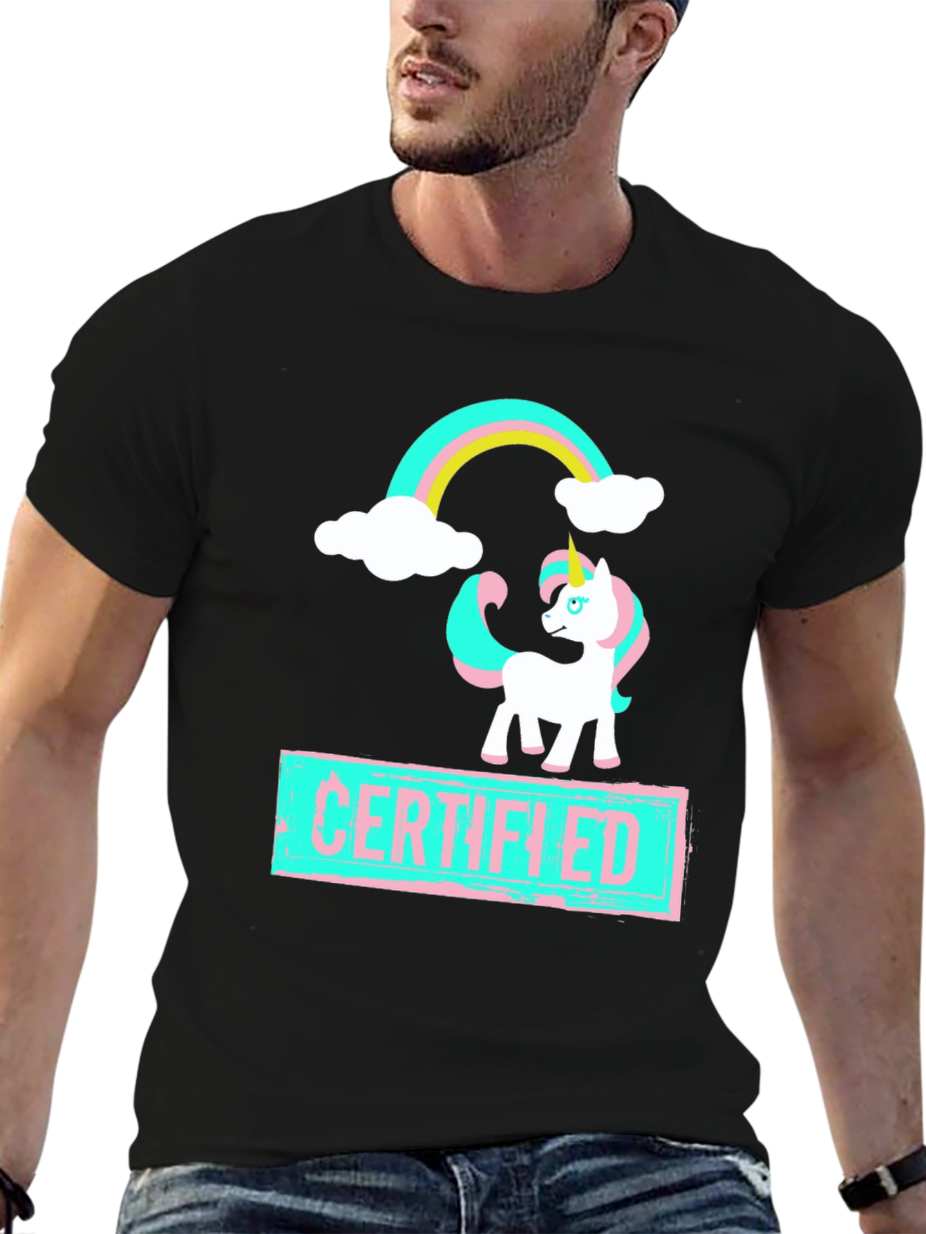 Unicorn Certified T-Shirt Black Cotton