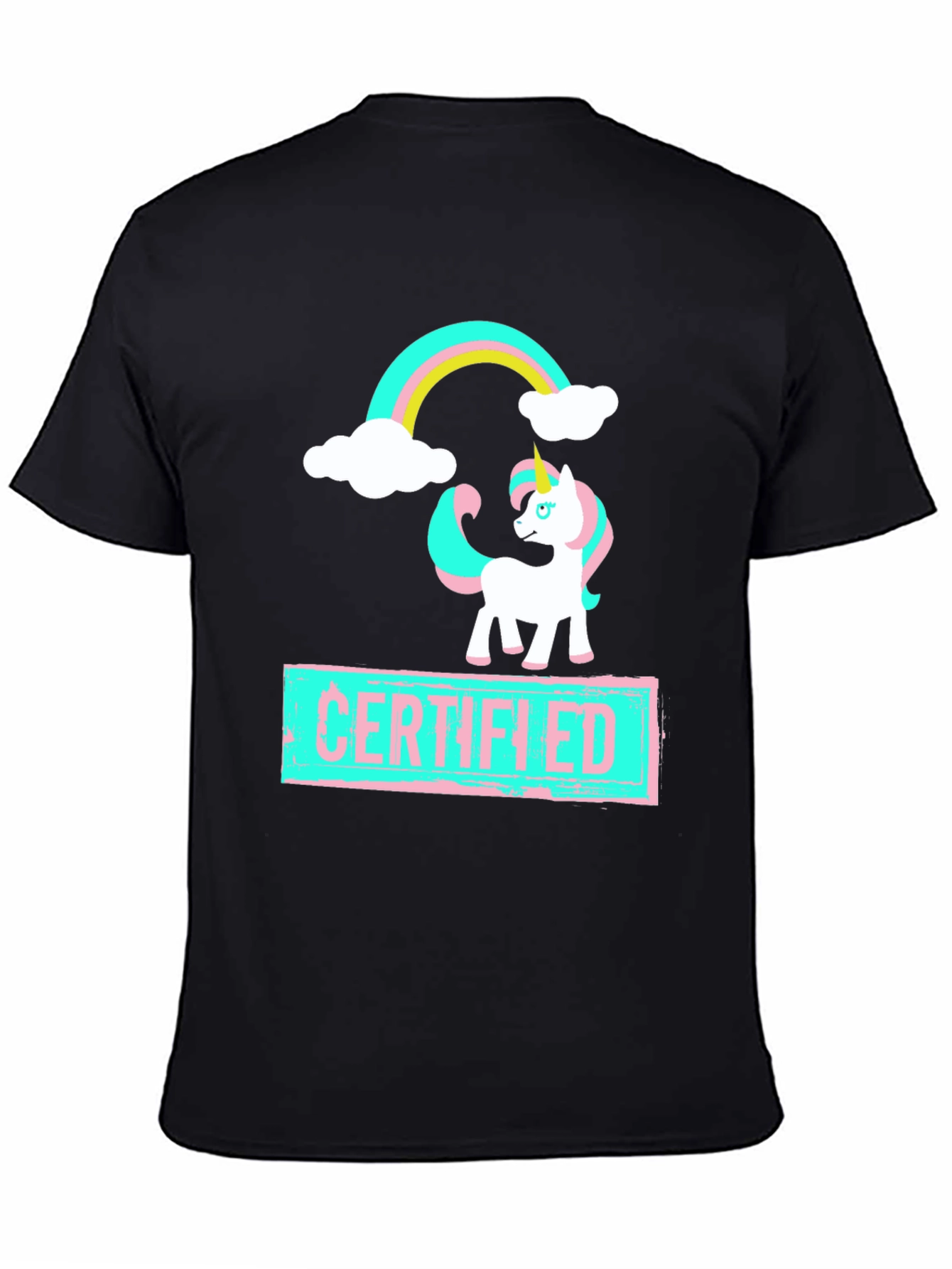 Unicorn Certified T-Shirt Black Cotton