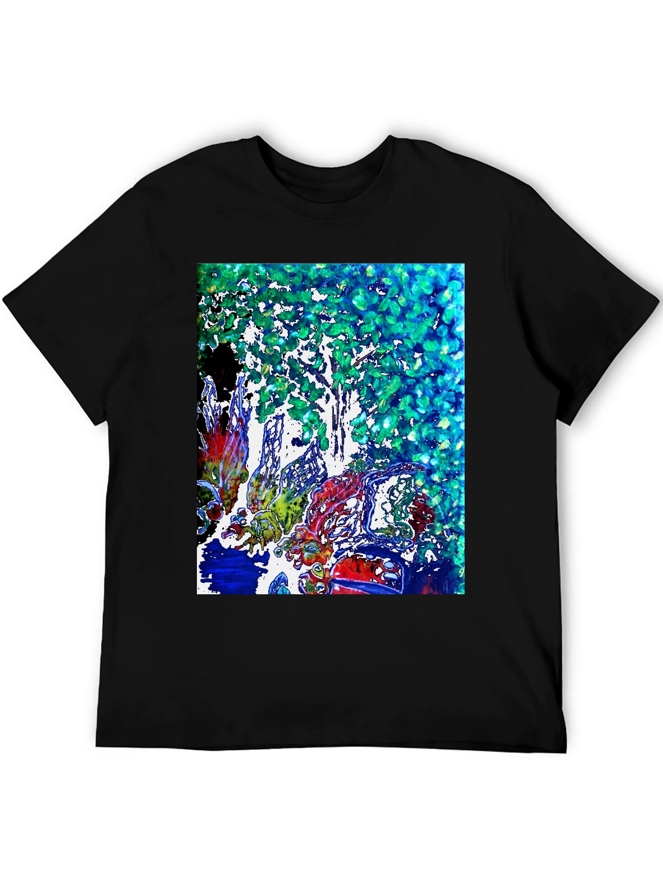 Abstract Tree Graphic Tee - Modern Art Shirt