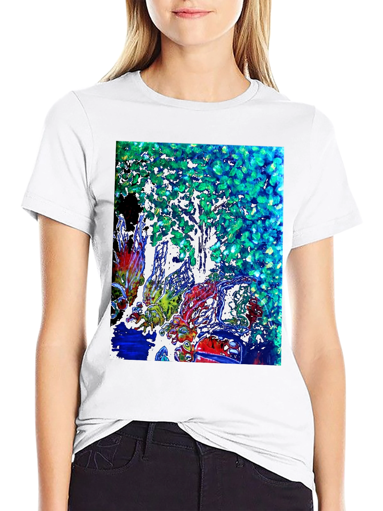 Abstract Tree Graphic Tee - Modern Art Shirt