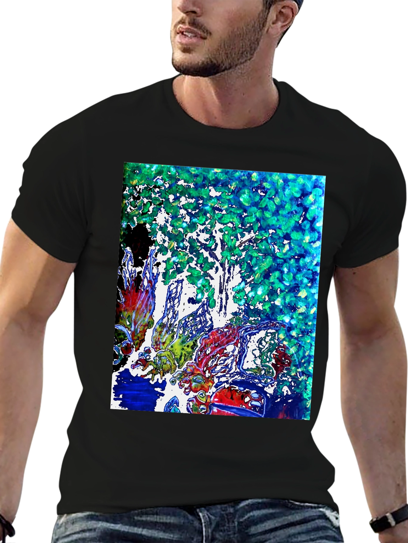 Abstract Tree Graphic Tee - Modern Art Shirt