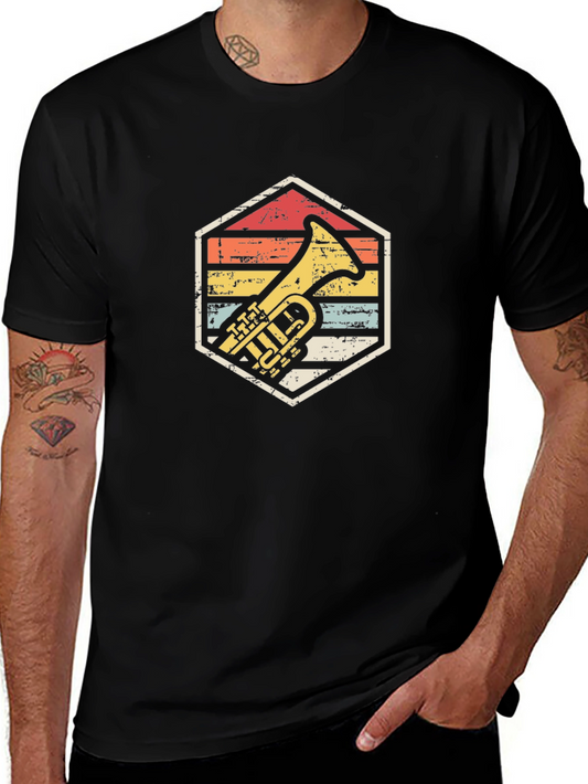 Vintage Trombone Hexagon T-Shirt