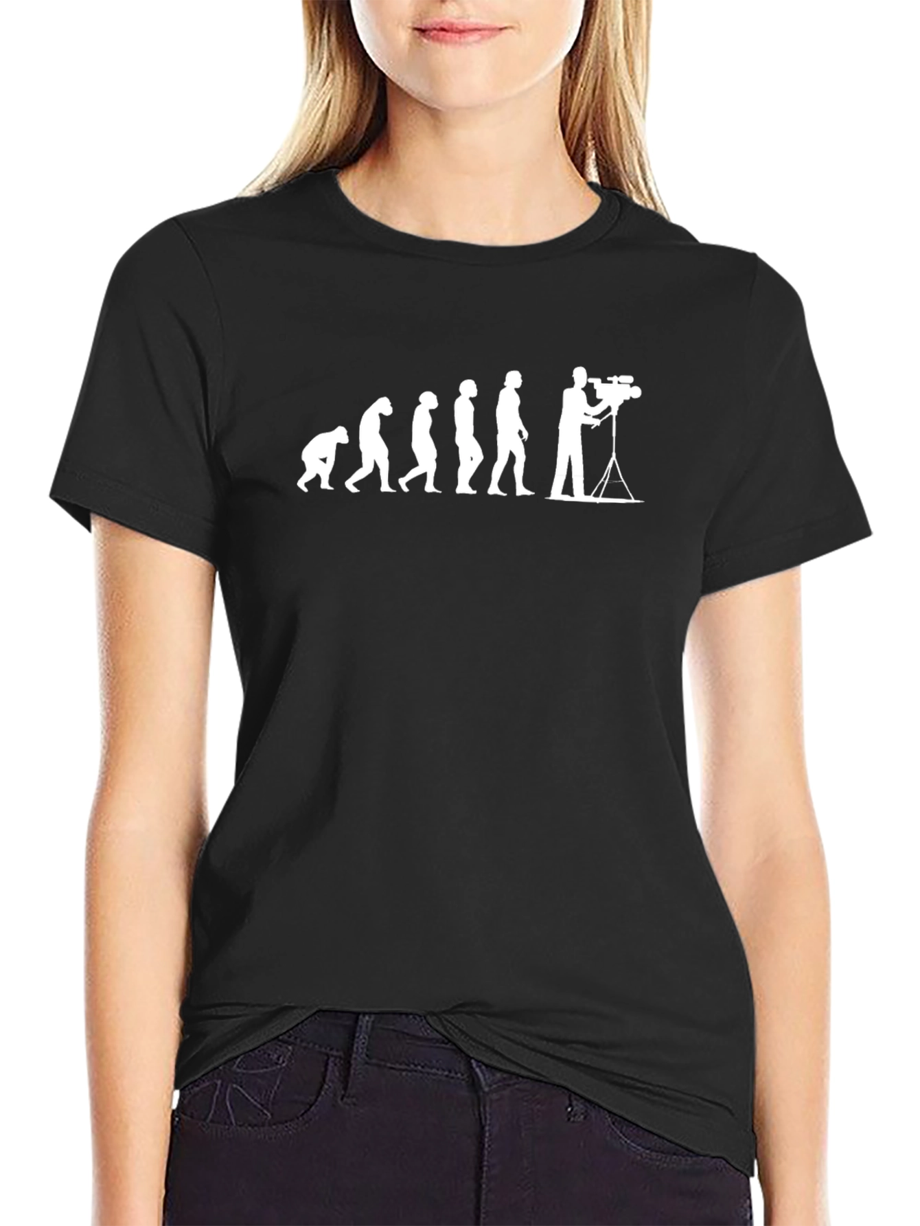 Cameraman Evolution Graphic T-Shirt - Black
