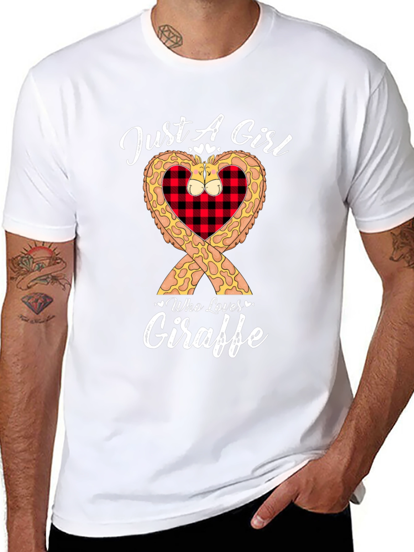 Just A Girl Who Loves Giraffe Graphic T-Shirt