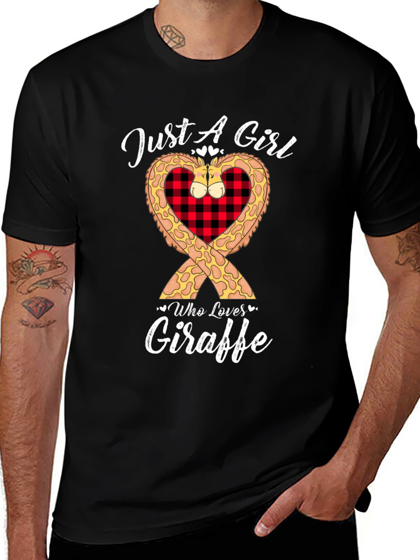 Just A Girl Who Loves Giraffe Graphic T-Shirt