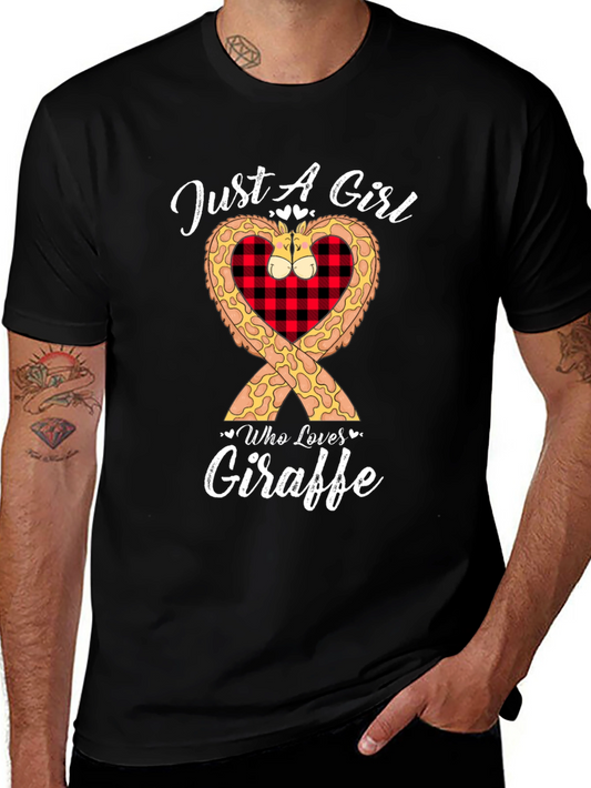 Just A Girl Who Loves Giraffe Graphic T-Shirt