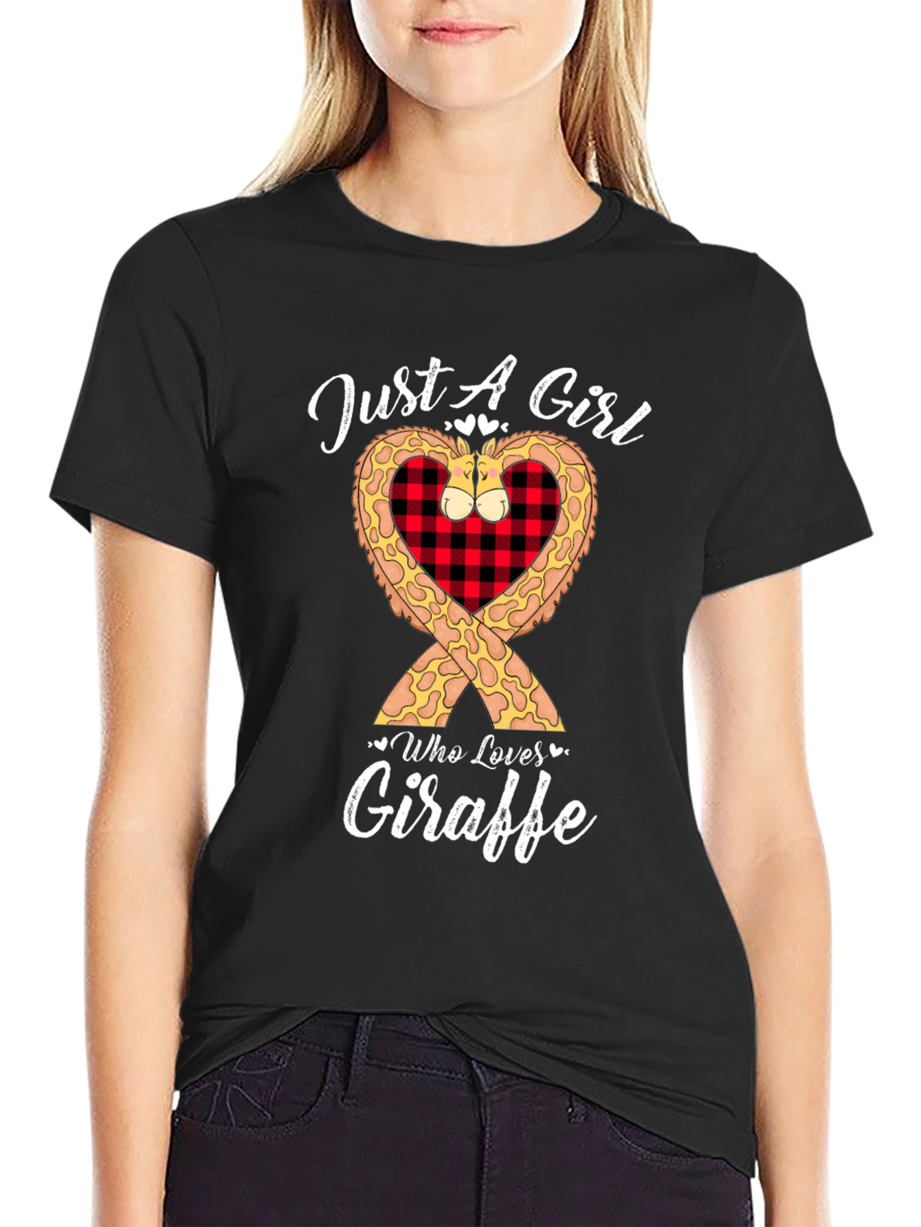Just A Girl Who Loves Giraffe Graphic T-Shirt