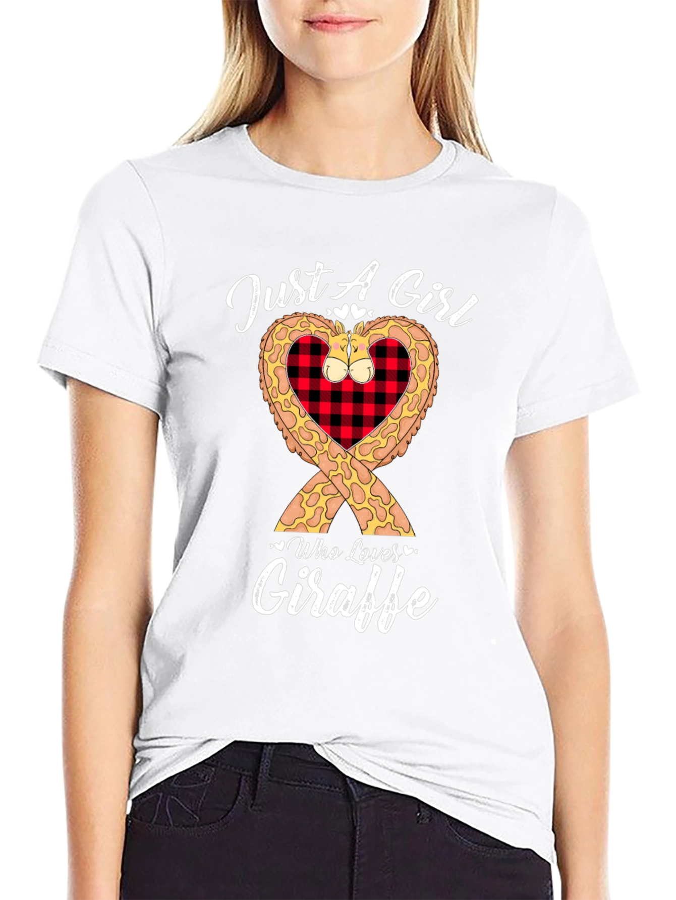 Just A Girl Who Loves Giraffe Graphic T-Shirt