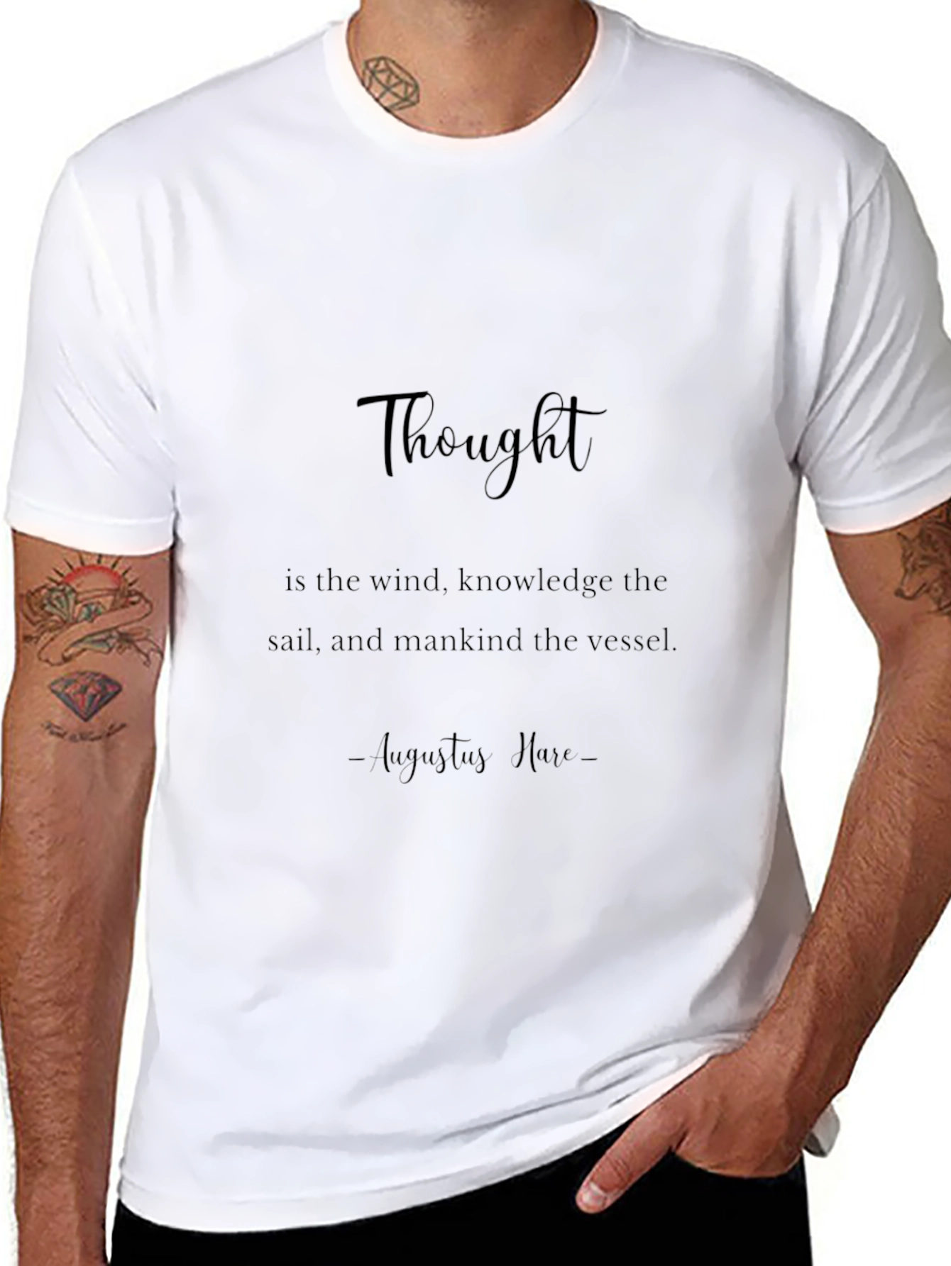 Inspirational Quote T-Shirt - Thought is the Wind