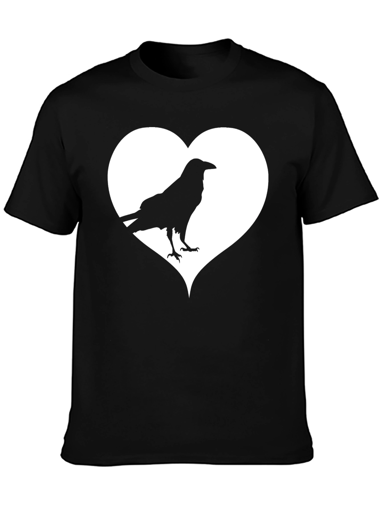 Raven Heart Graphic T-Shirt - Stylish Crow Tee