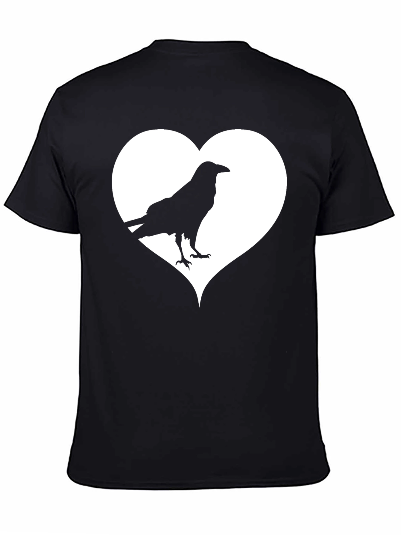 Raven Heart Graphic T-Shirt - Stylish Crow Tee