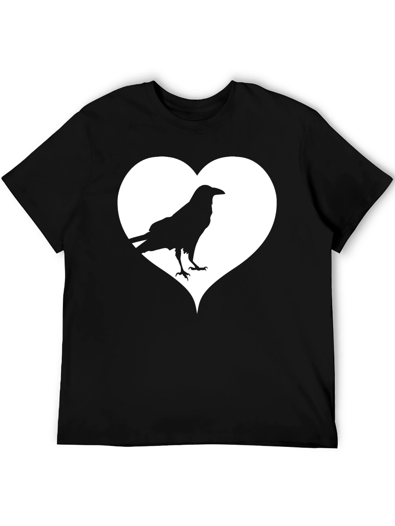 Raven Heart Graphic T-Shirt - Stylish Crow Tee