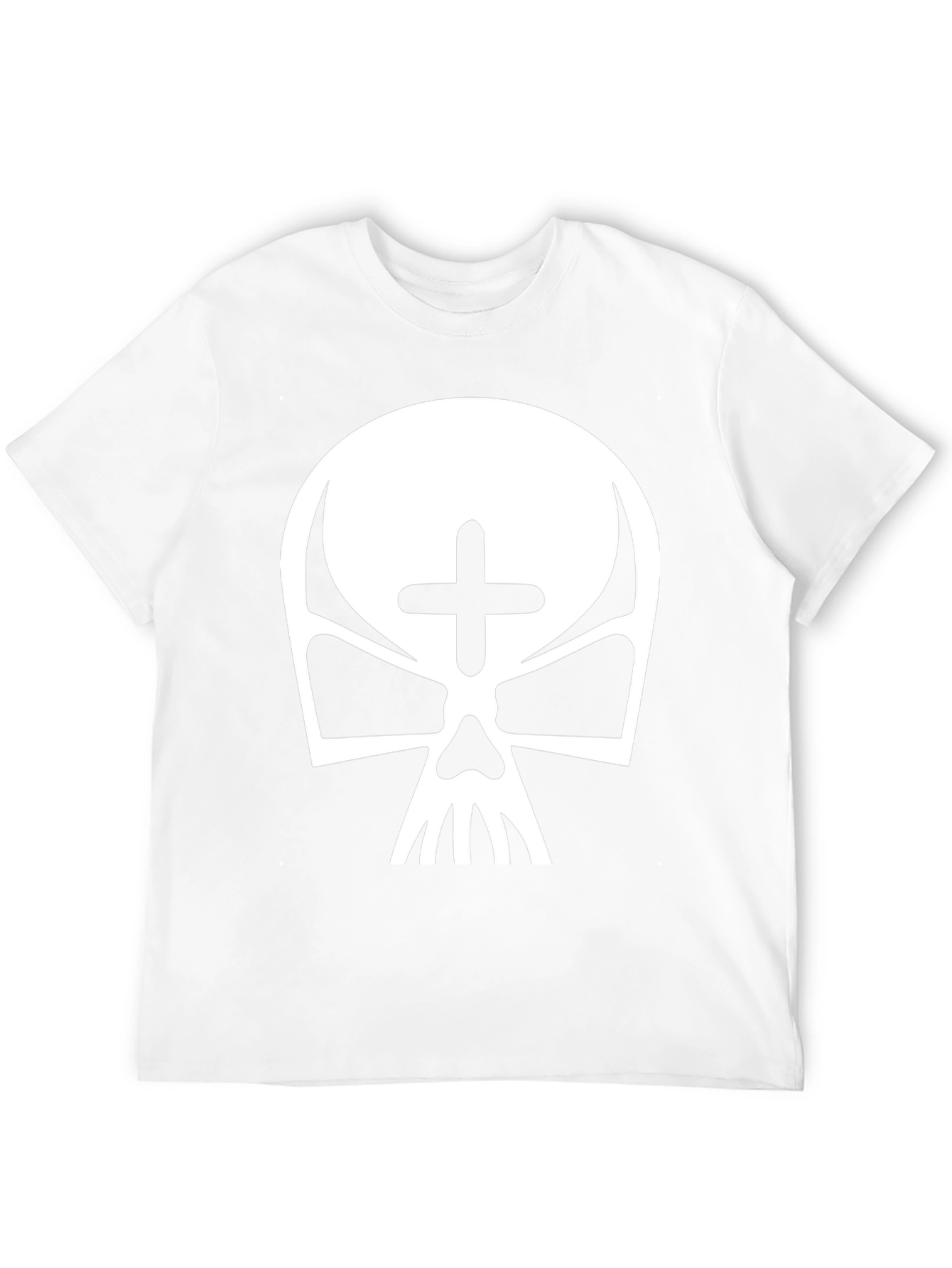 Skull with Cross T-Shirt - Gothic Style