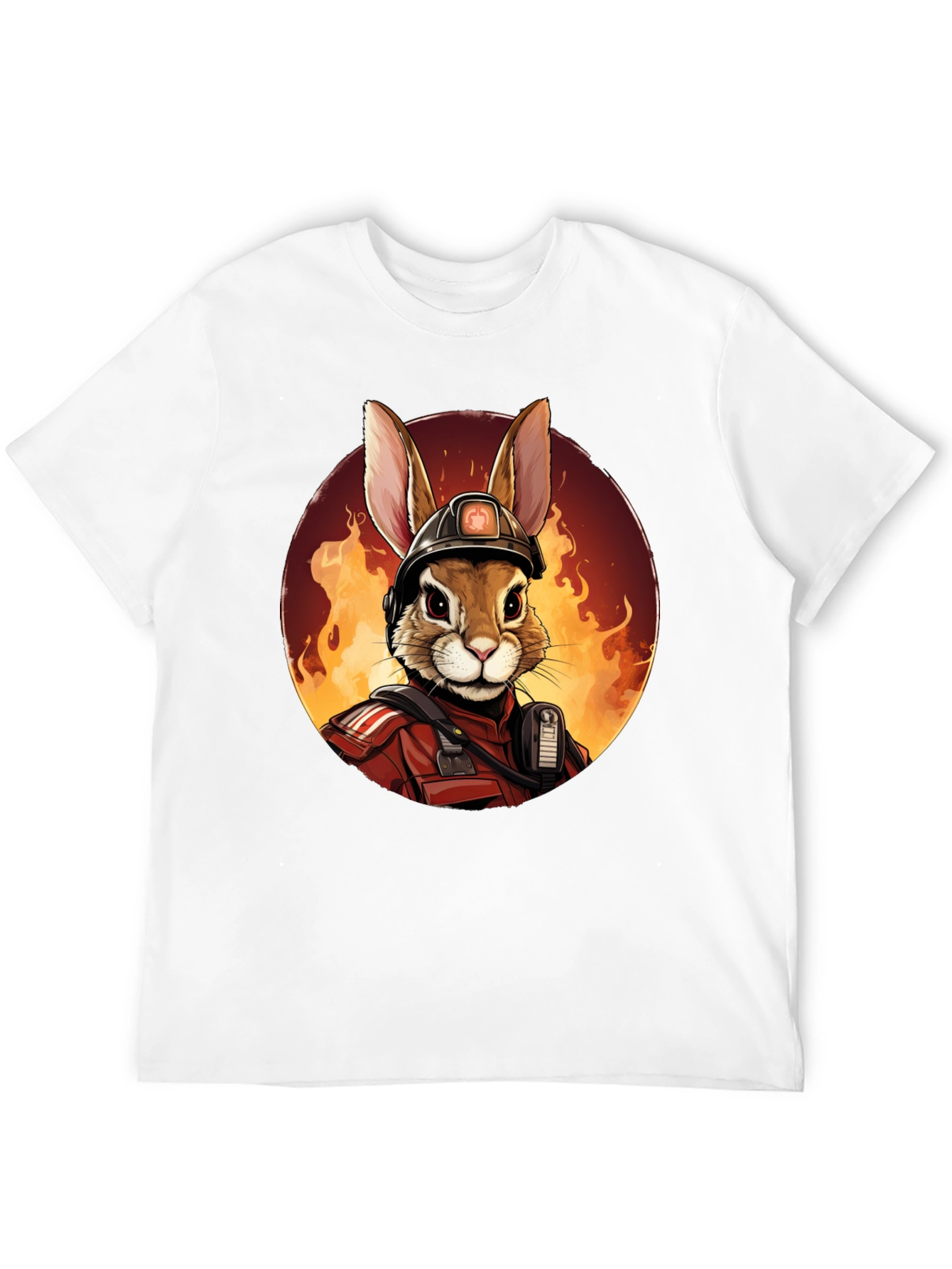 Rabbit Firefighter Graphic Tee - Black