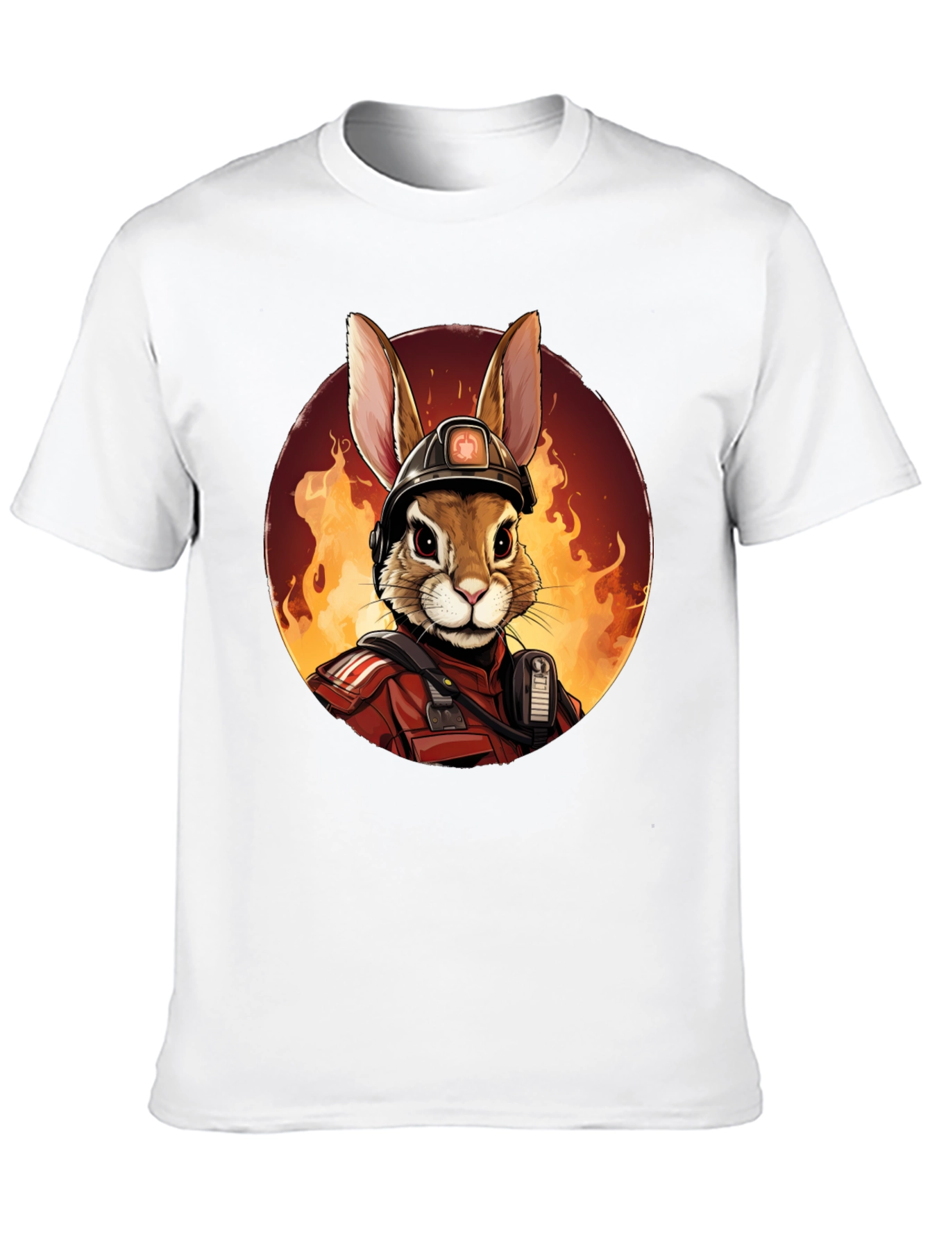 Rabbit Firefighter Graphic Tee - Black