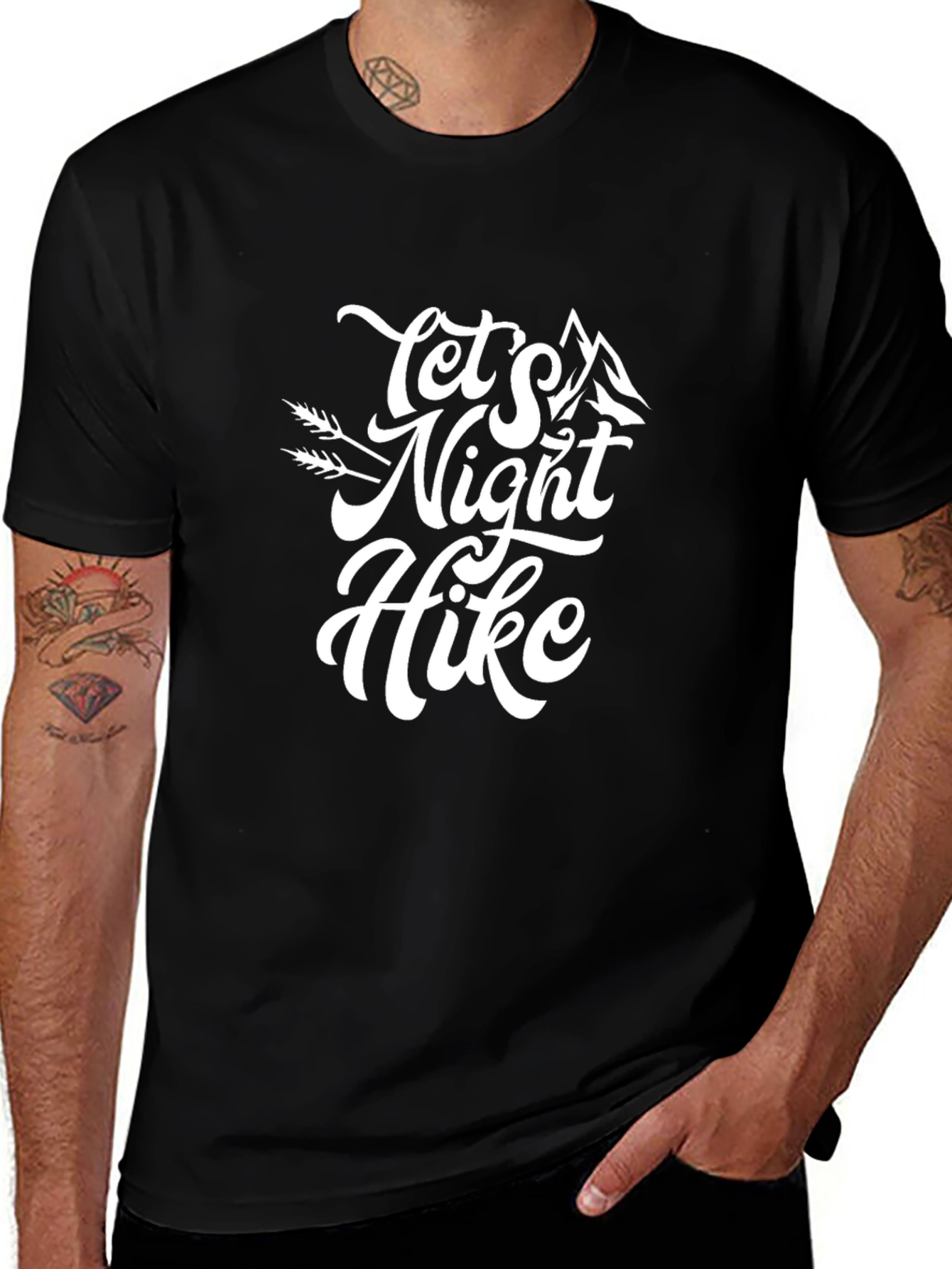 Lets Night Hike Graphic Tee - Adventure Awaits!