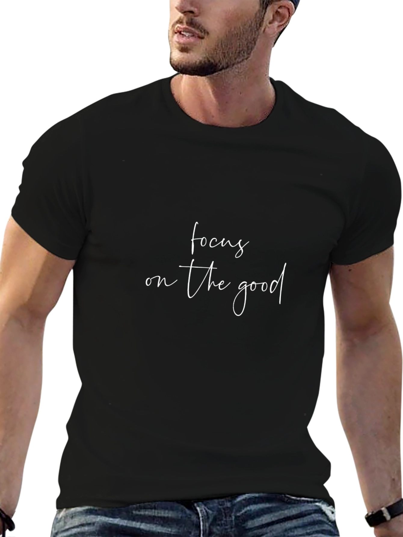 Focus on the Good Black Graphic Tee