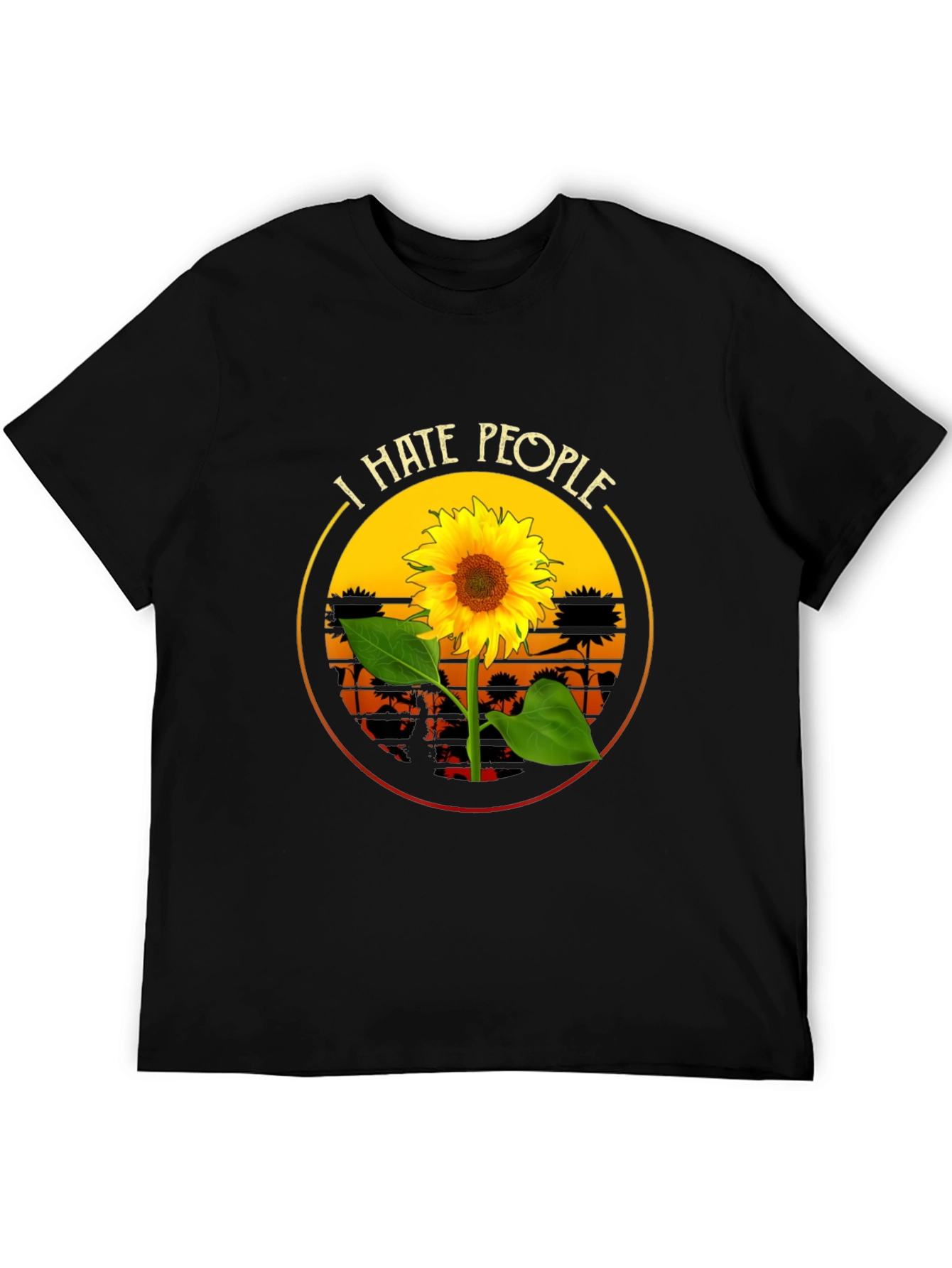 I Hate People Sunflower Graphic T-Shirt