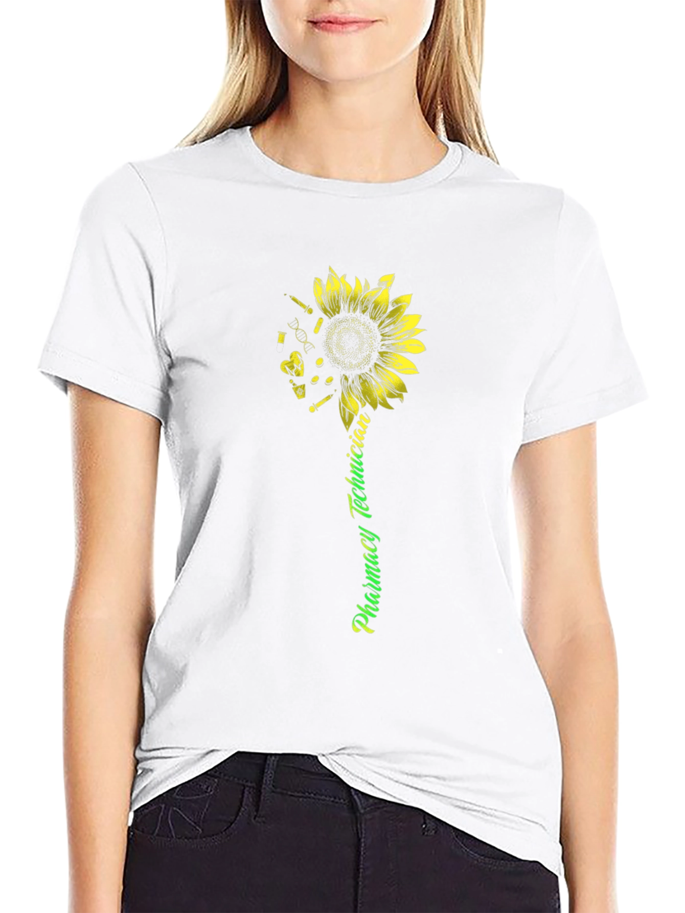 Pharmacy Technician Sunflower Graphic Tee