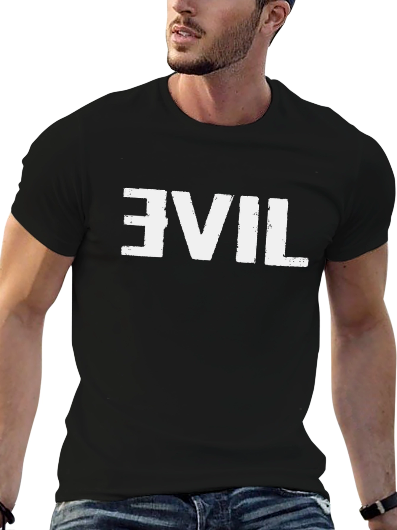 Retro Evil T-Shirt - Distressed Graphic Tee