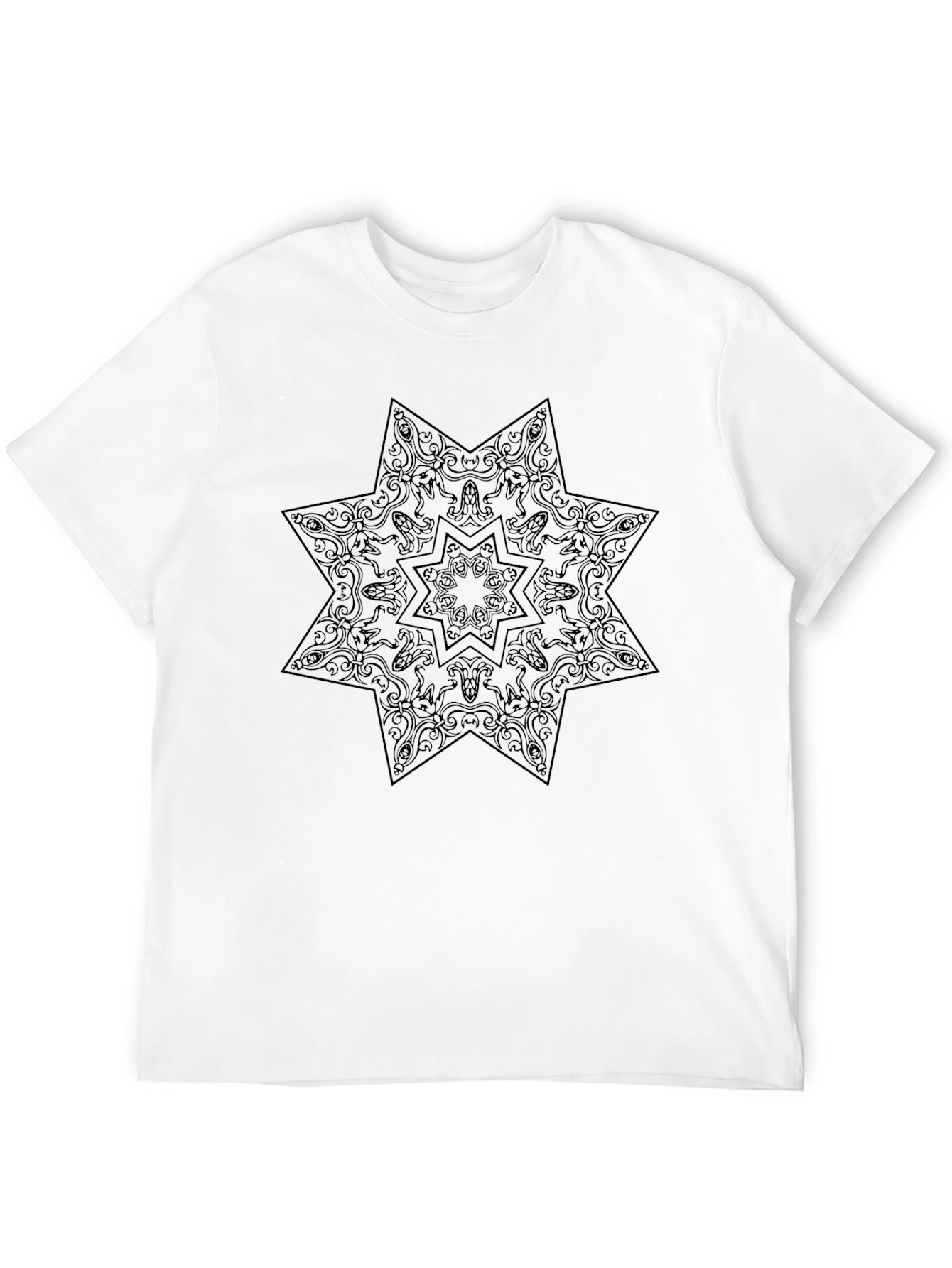 Ornate Star Graphic Black T-Shirt
