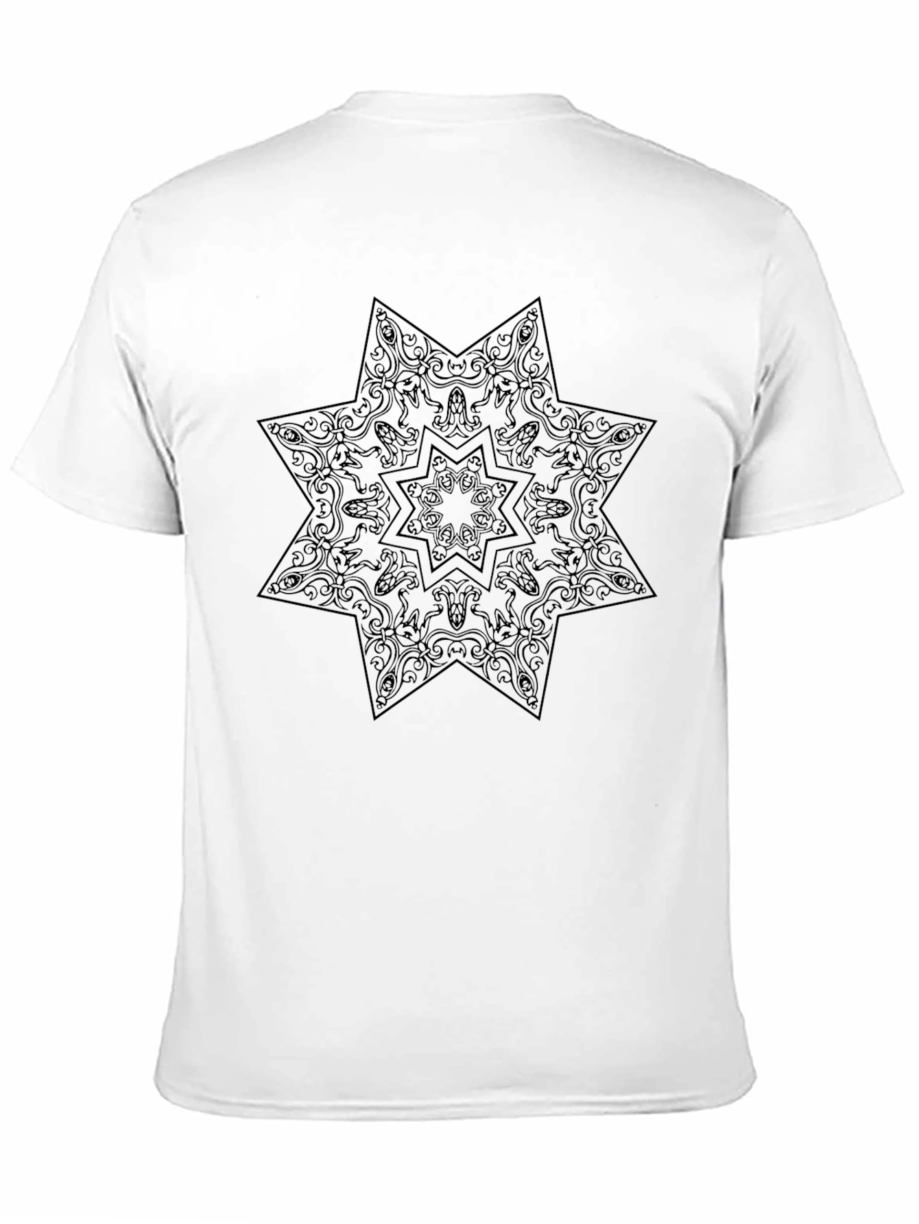 Ornate Star Graphic Black T-Shirt