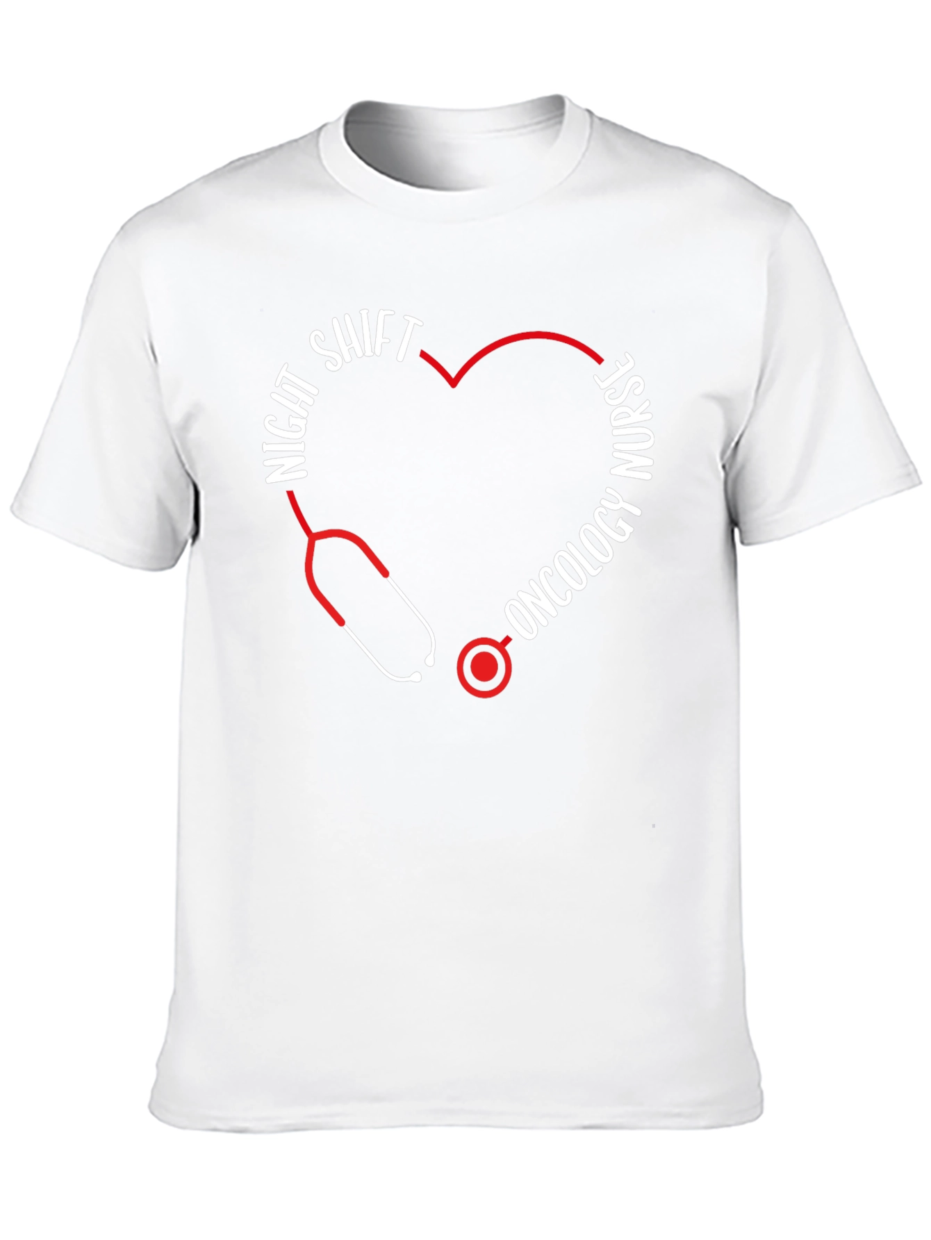 Night Shift Oncology Nurse Stethoscope Heart T-Shirt