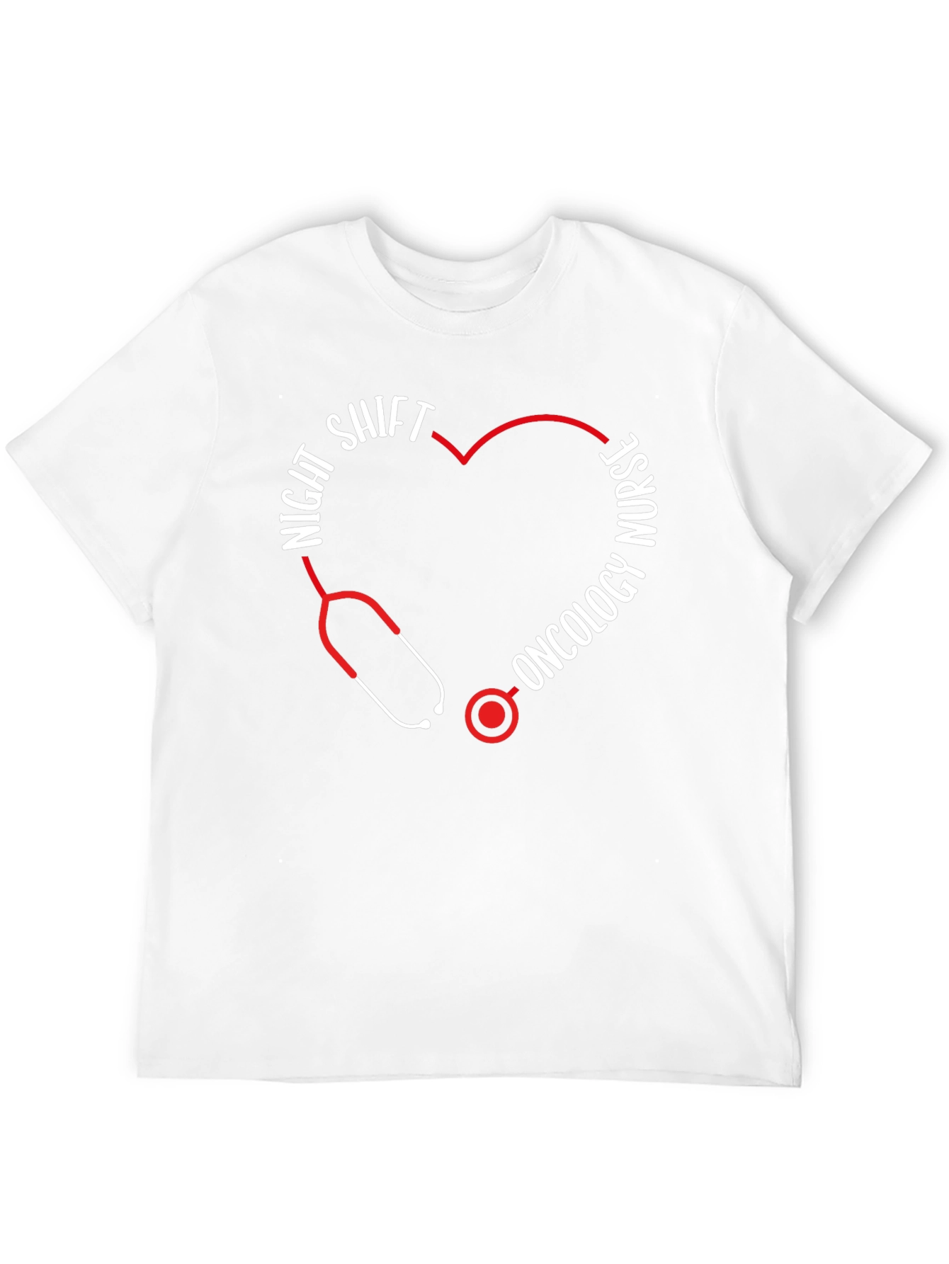 Night Shift Oncology Nurse Stethoscope Heart T-Shirt
